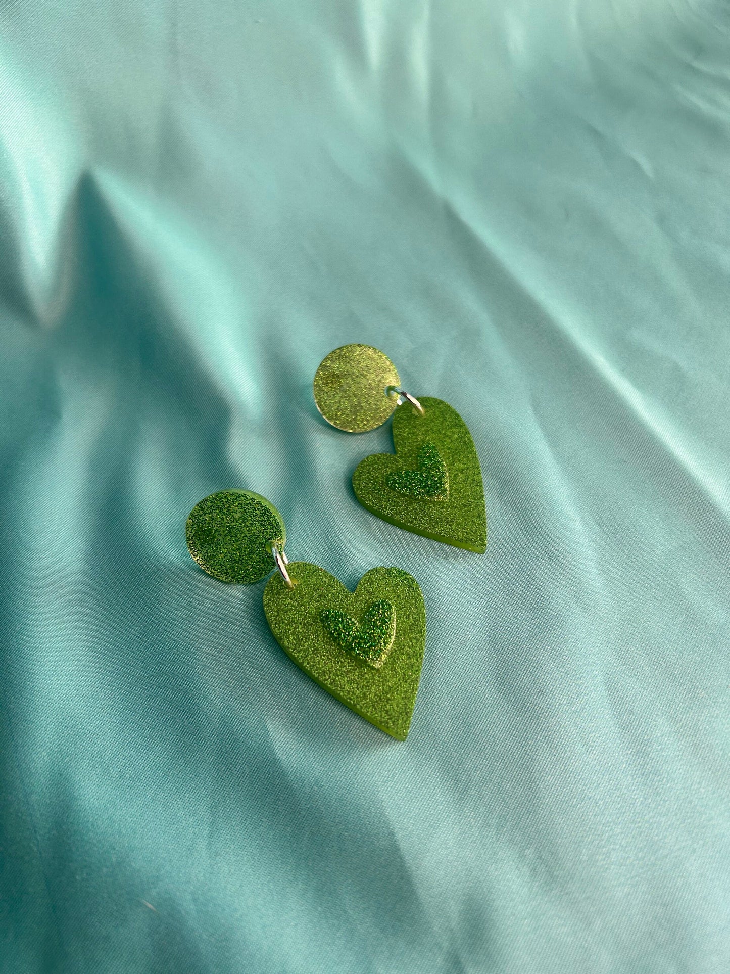 Small Heart Statement Earrings | Bronze Hearts or Teardrops, or Red Hearts or Flowers