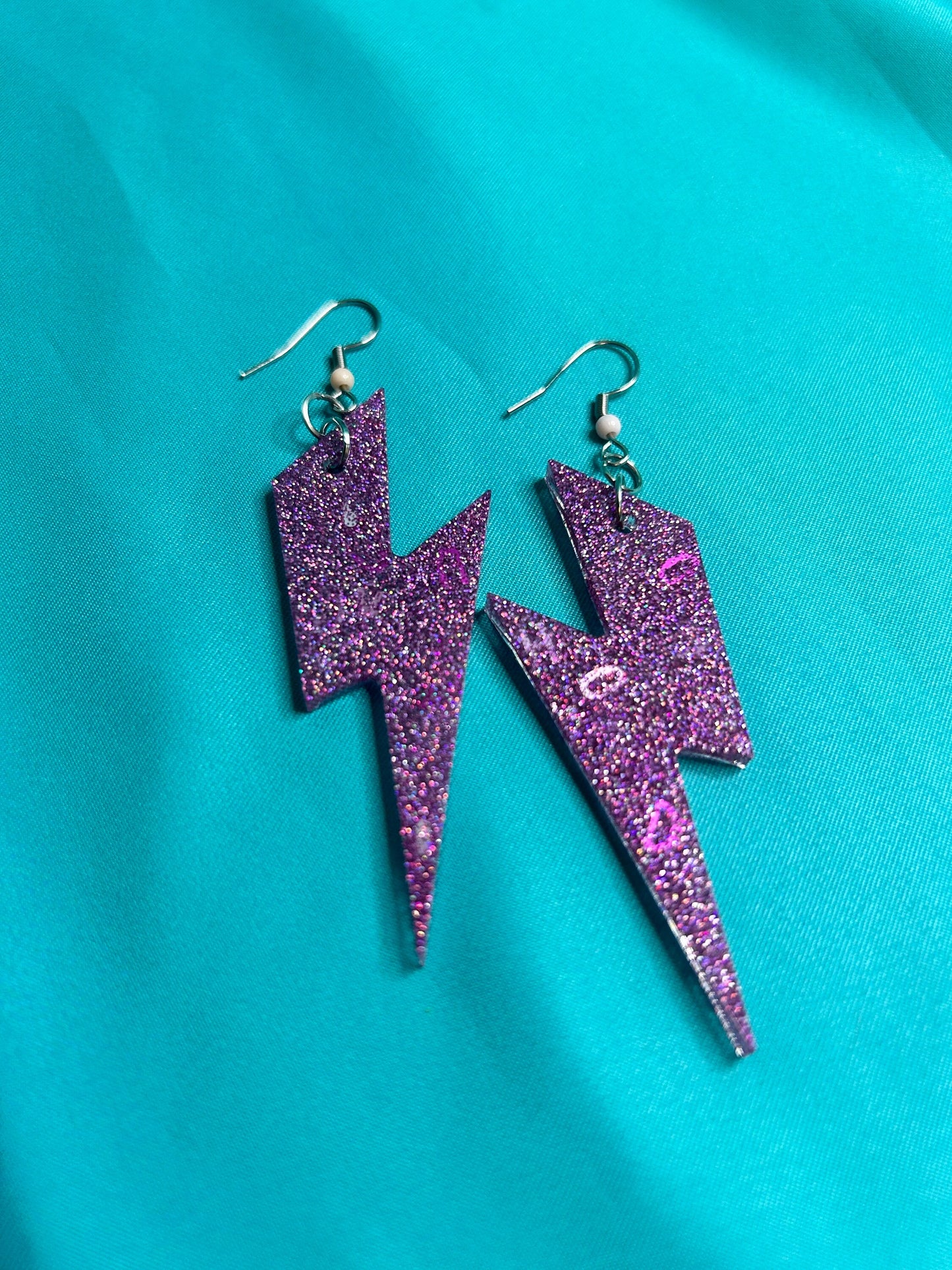 Large Lightning Bolt Statement Earrings | Choose Your Color