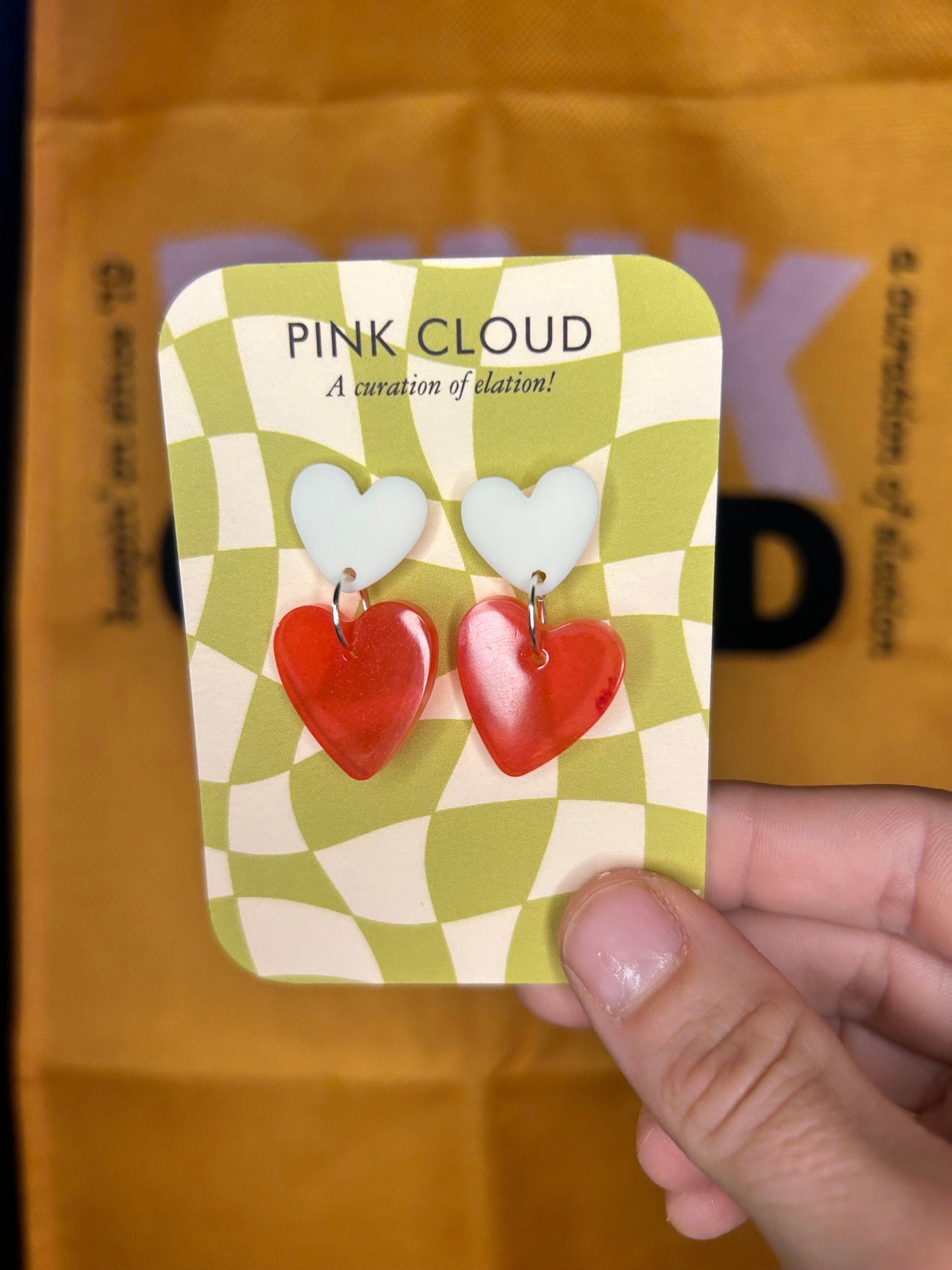 Small Heart Statement Earrings | Bronze Hearts or Teardrops, or Red Hearts or Flowers