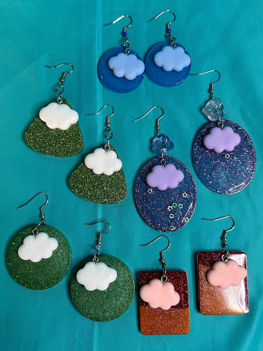 Cloud Earrings | Choose Your Style | Large, Small, Round, Square, Etc.