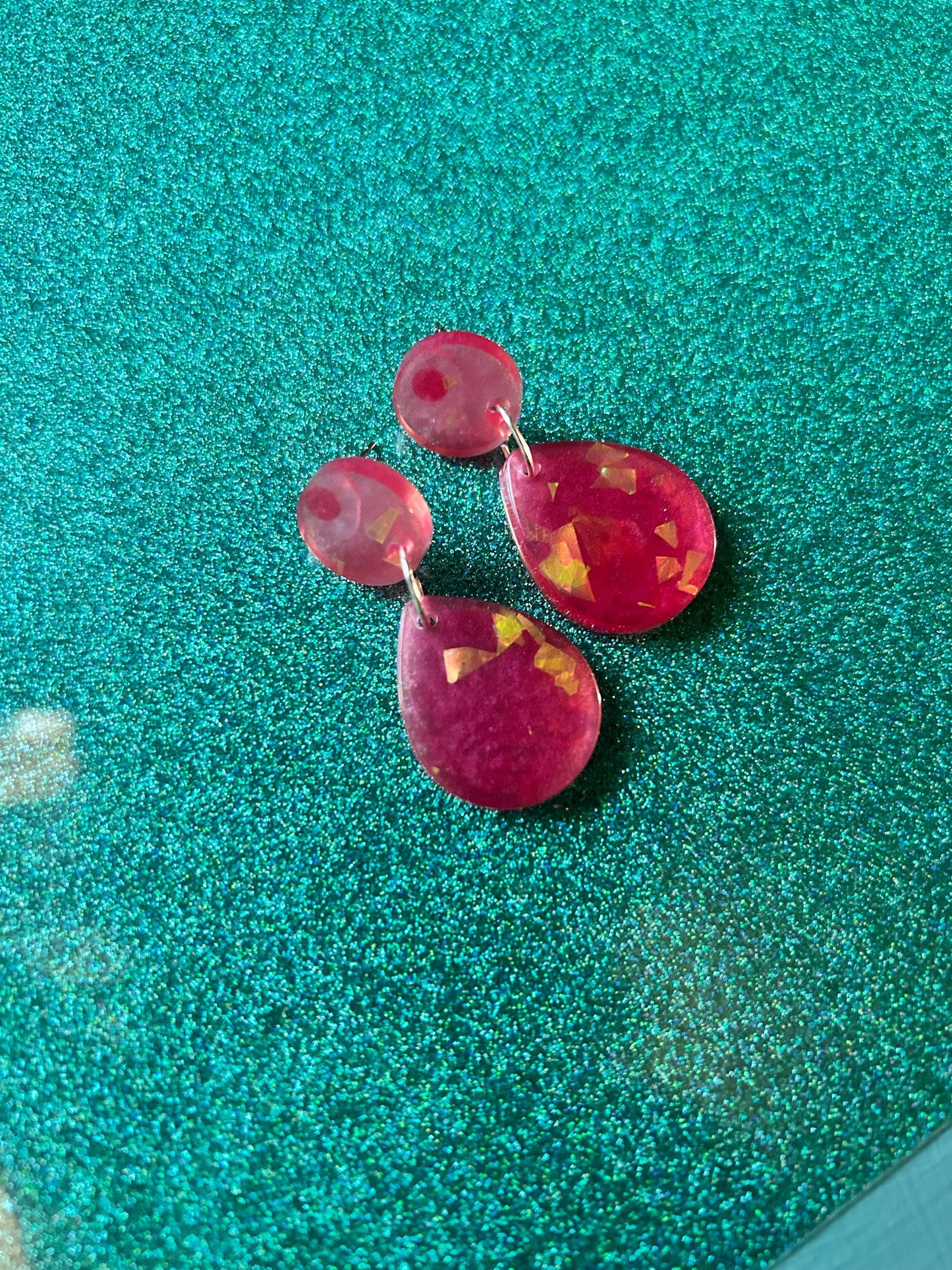 Small Teardrop Statement Earrings | Choose Your Style and Color from Bronze, Pink or Gold