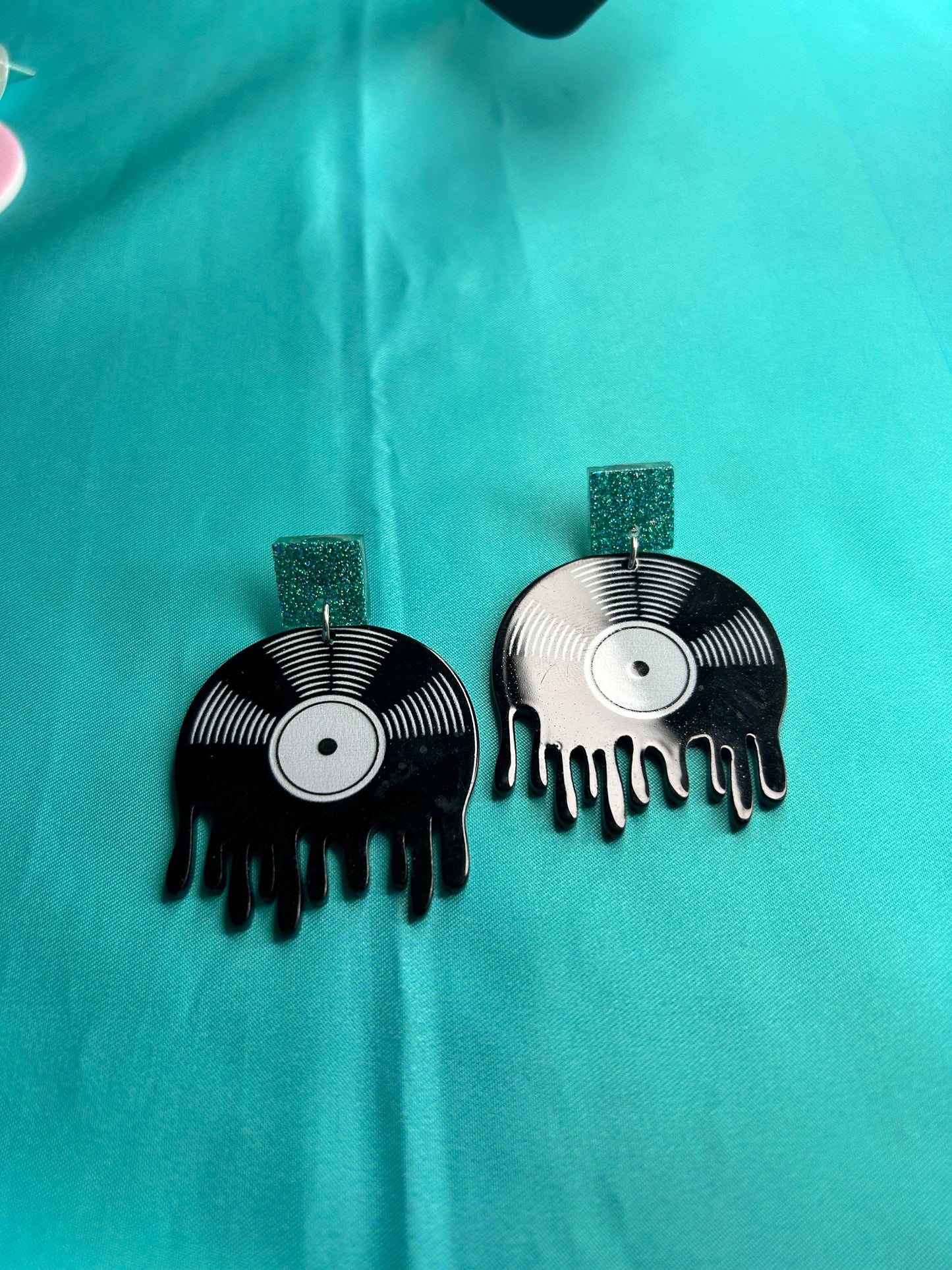 Vinyl Record Earrings | Choose Your Style | Blue, Gold or Pink