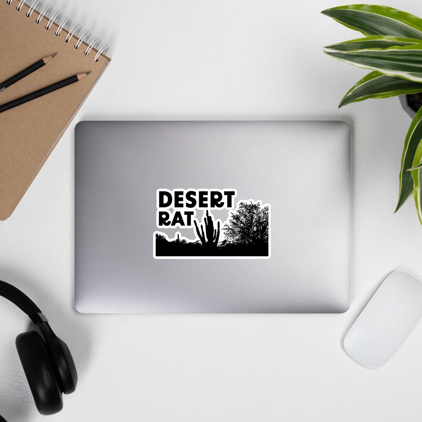 Desert Rat Sillhouette Lettering Sticker | Choose Your Laminate