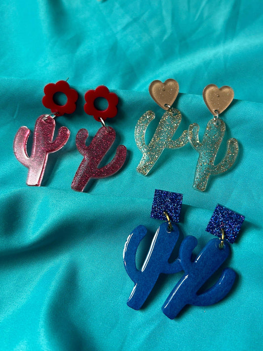 cactus saguaro earrings | unusual post backs