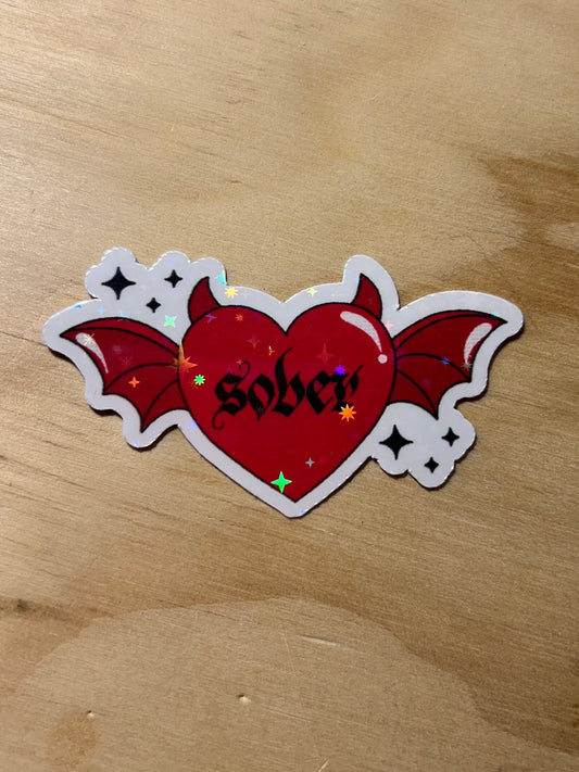 Naughty Sober Heart Sticker