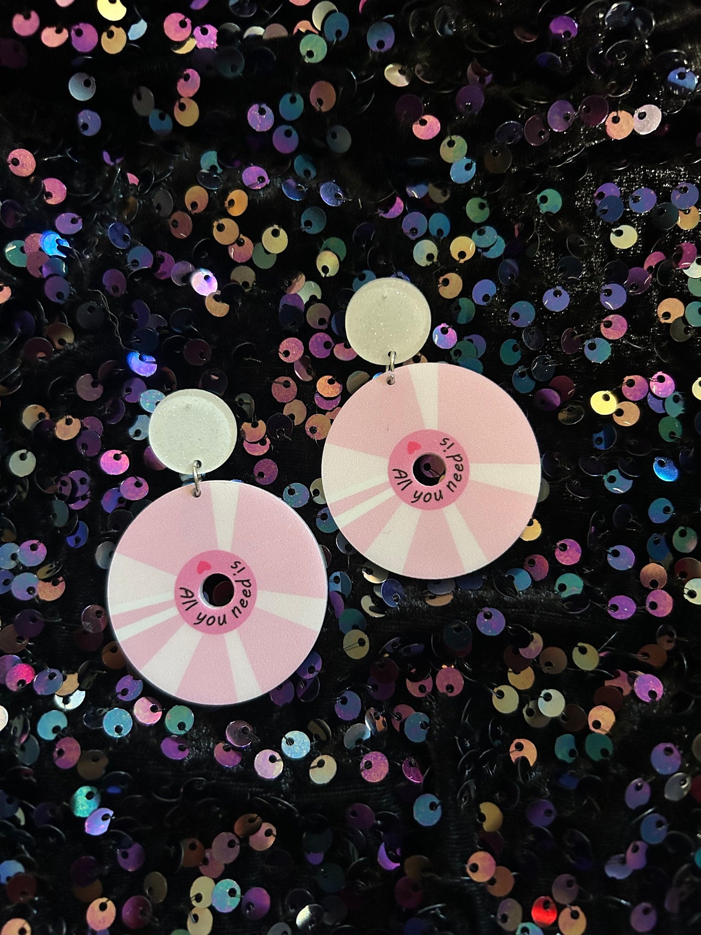 Vinyl Record Earrings | Choose Your Style | Blue, Gold or Pink