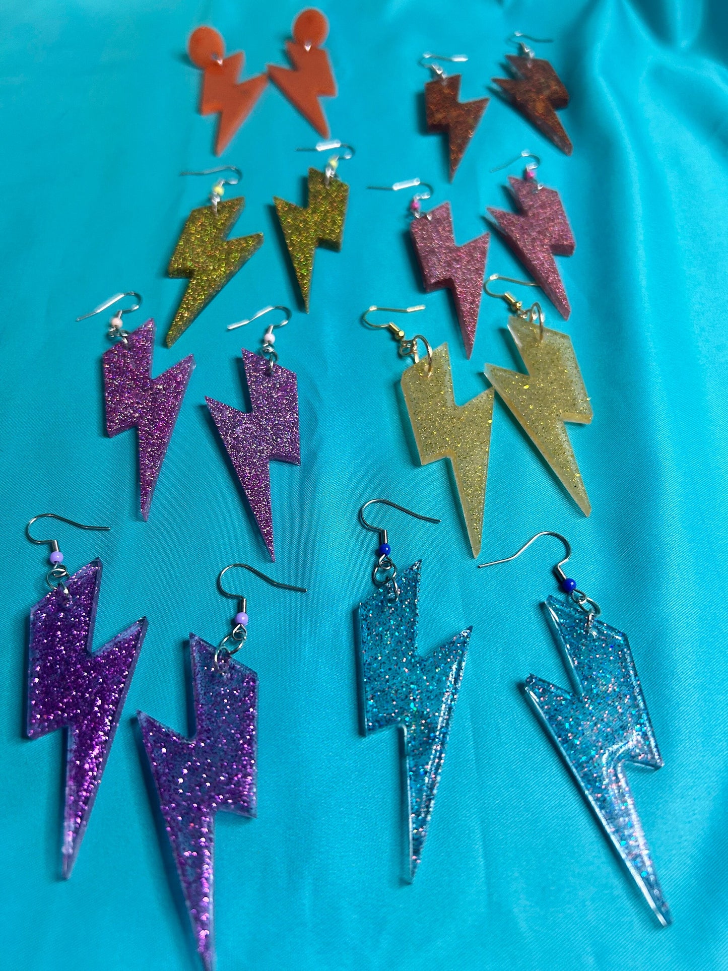 Large Lightning Bolt Statement Earrings | Choose Your Color