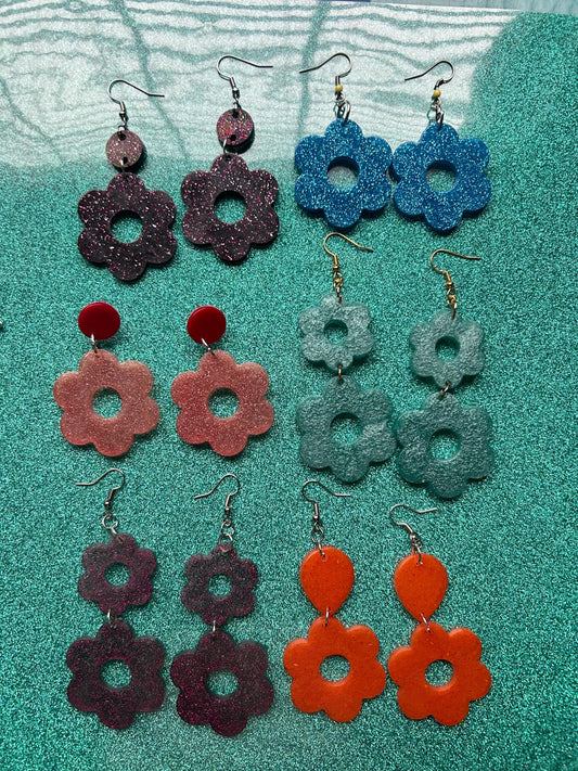 Large Tiered Flower Earrings | Handmade with Different Styles