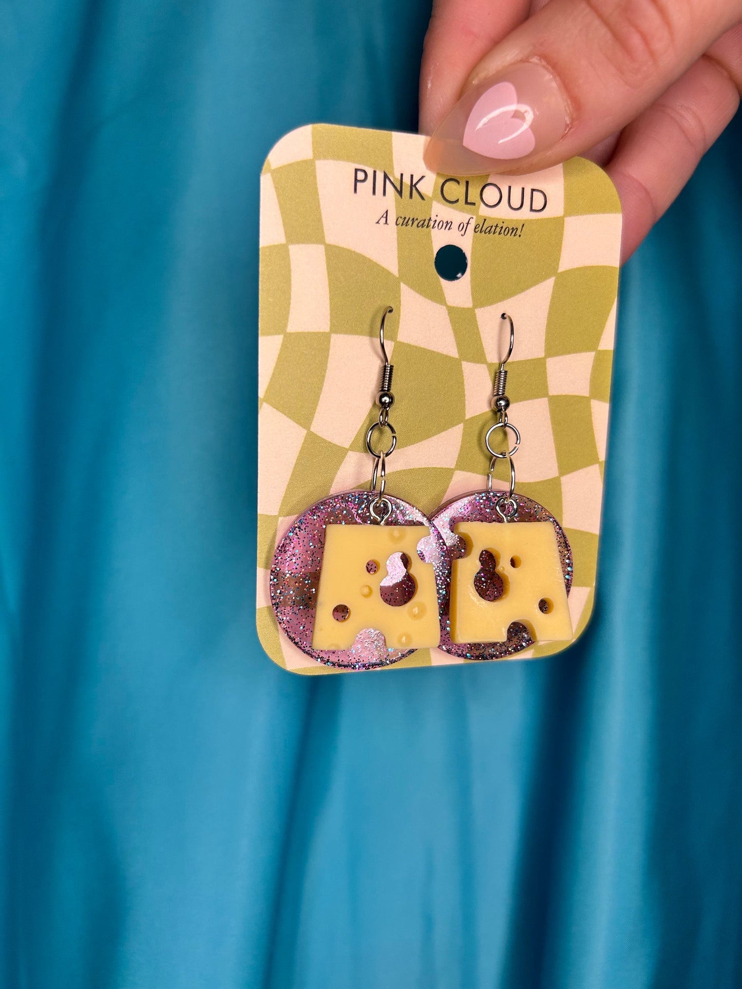 Swiss Cheese Earrings | Gold or Purple