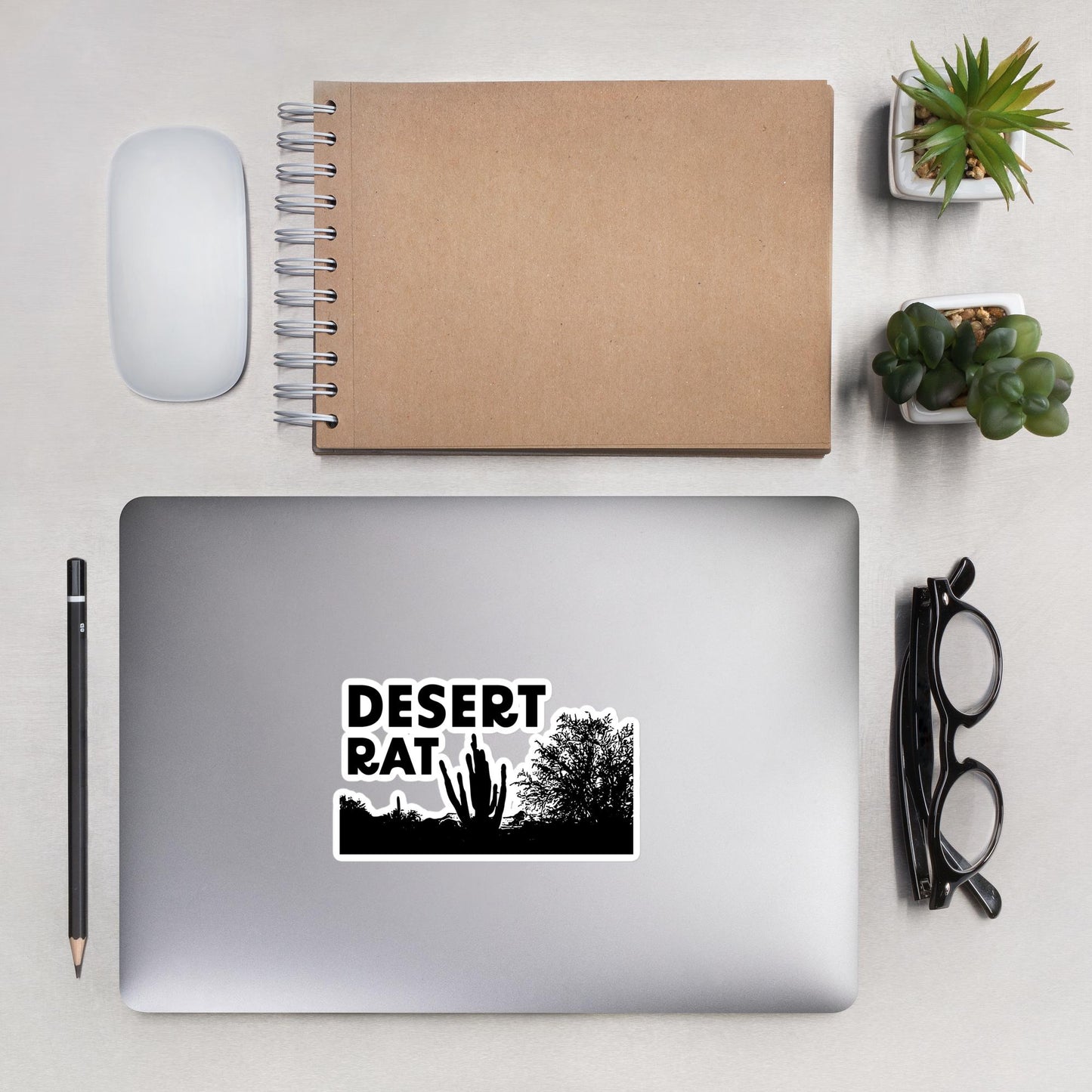 Desert Rat Sillhouette Lettering Sticker | Choose Your Laminate