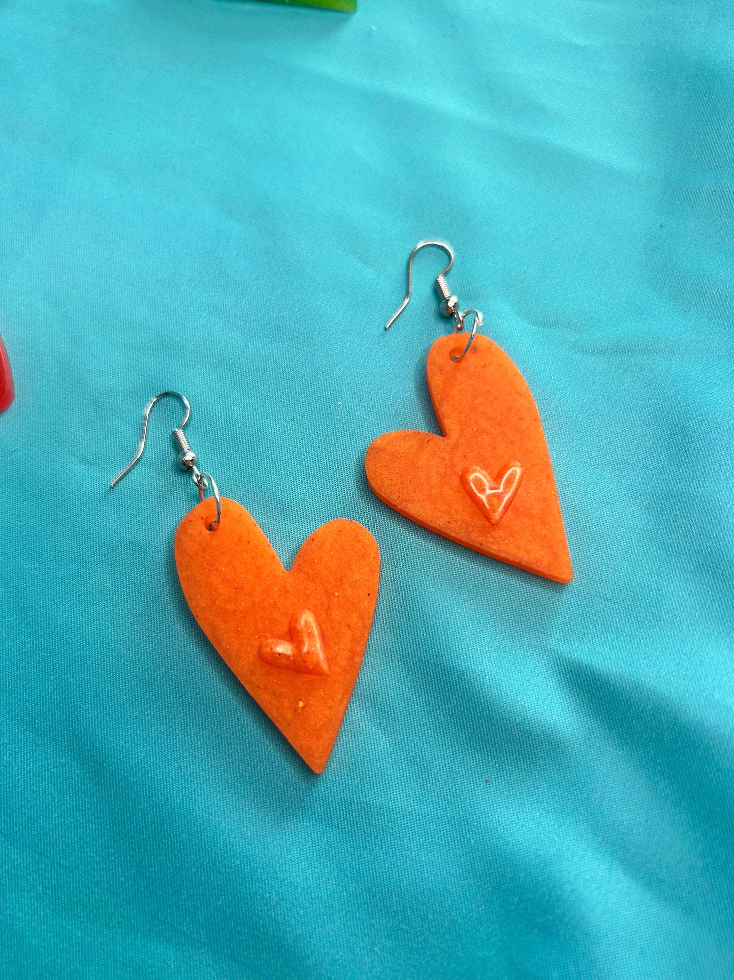 Heart Statement Earrings | Choose Your Style | Hook Backs | Good for Gauges Plugs Tunnels