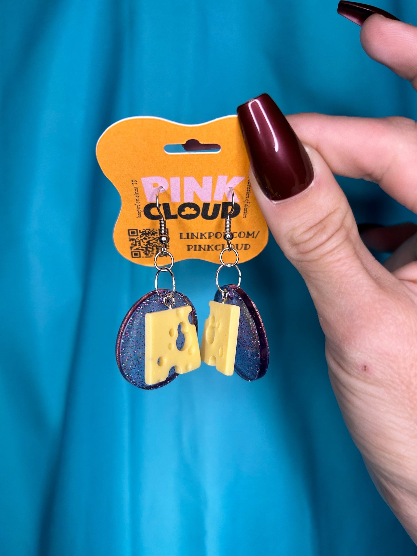 Swiss Cheese Earrings | Gold or Purple