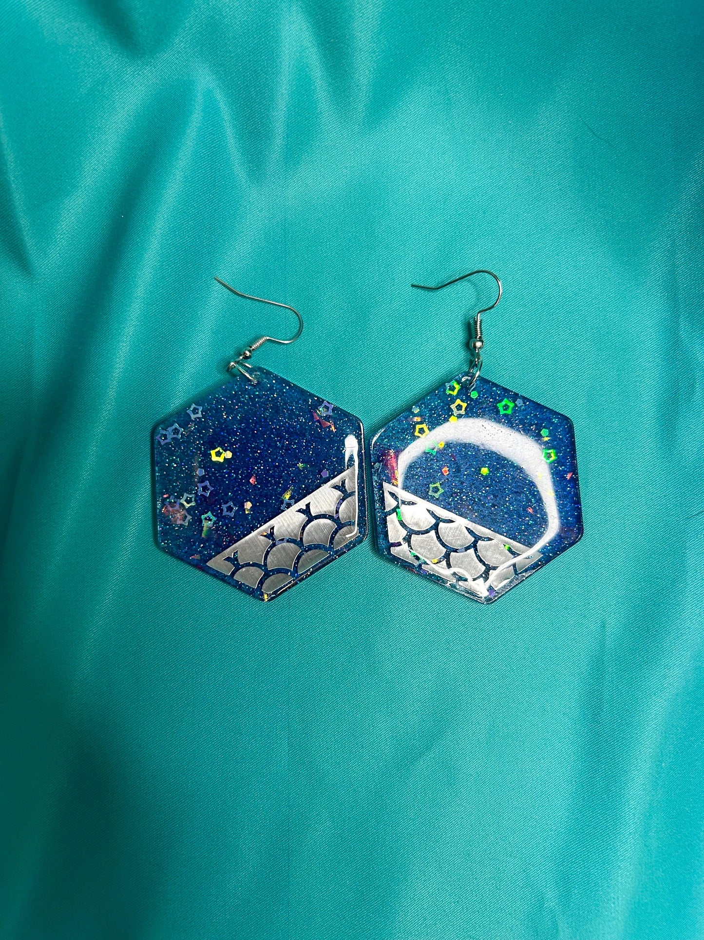 Mermaid Earrings | Choose Your Color | Teal or Blue