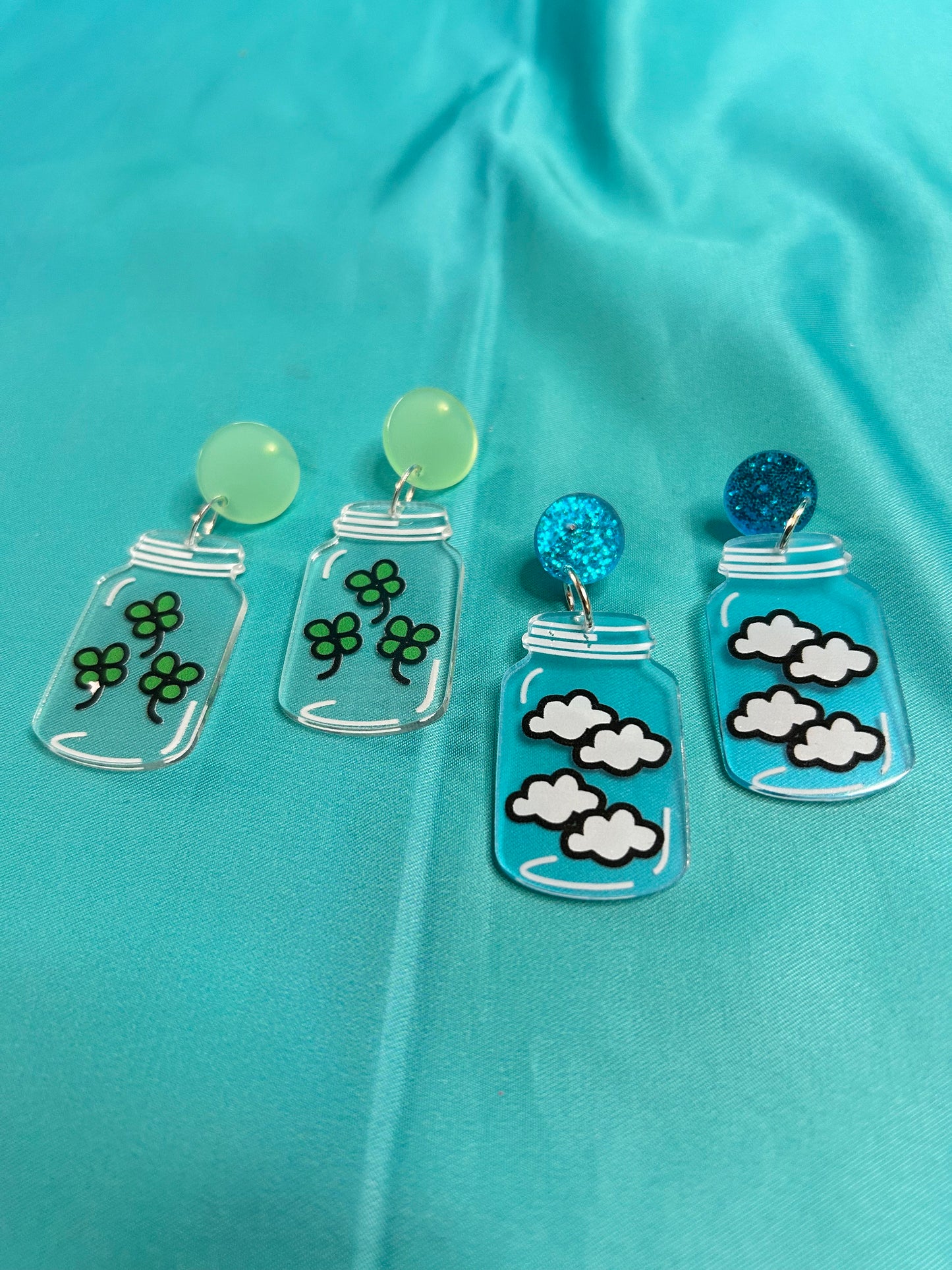 Jar Earrings | Clover, Cloud or Jellyfish Style
