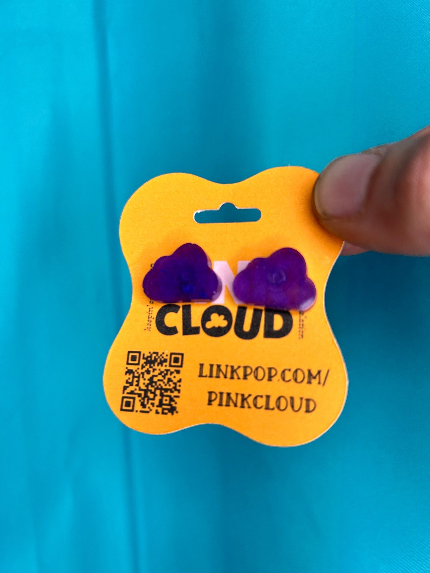 Small glitter resin cloud earrings stud earrings cute post back holographic