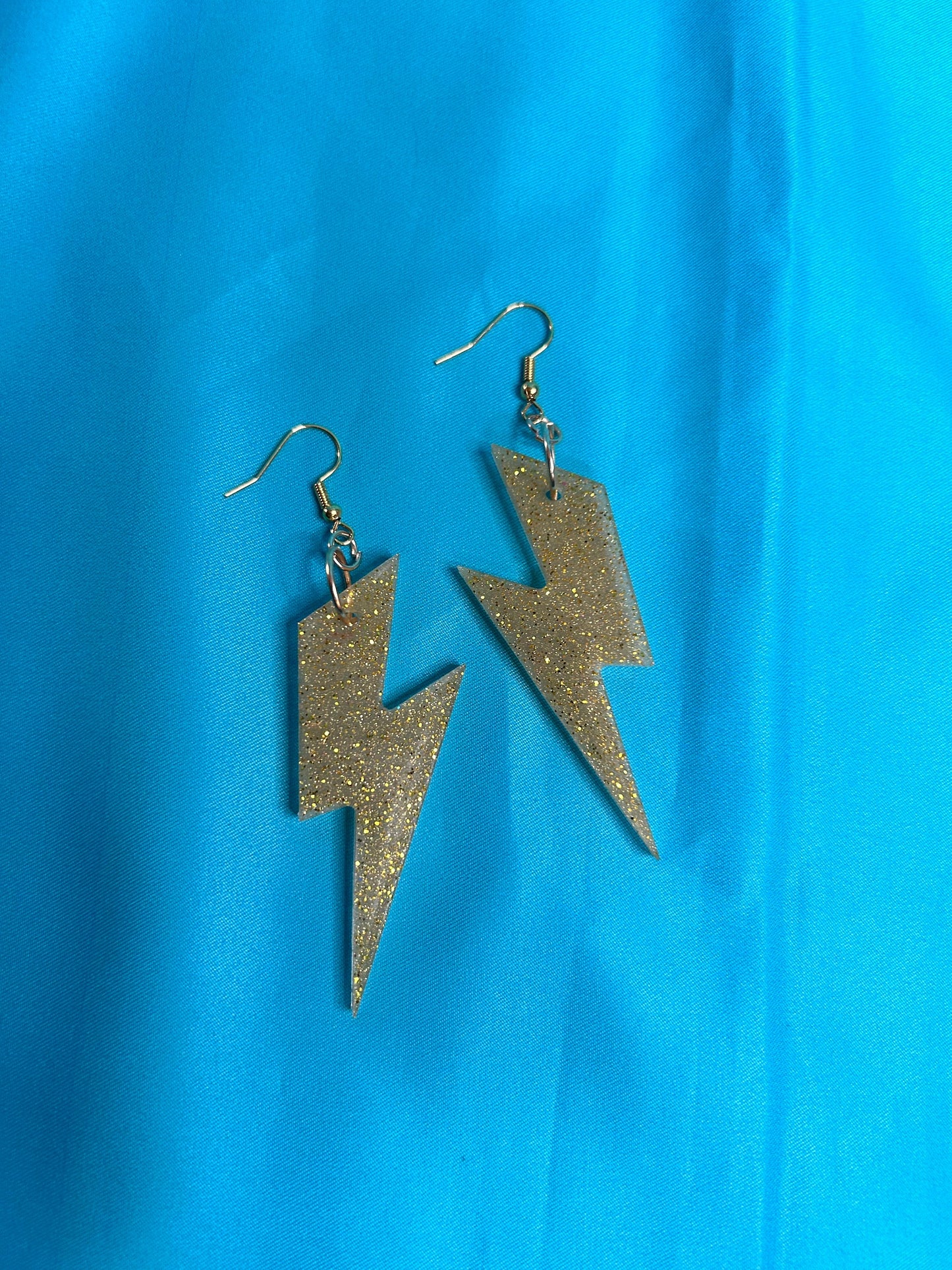 Large Lightning Bolt Statement Earrings | Choose Your Color