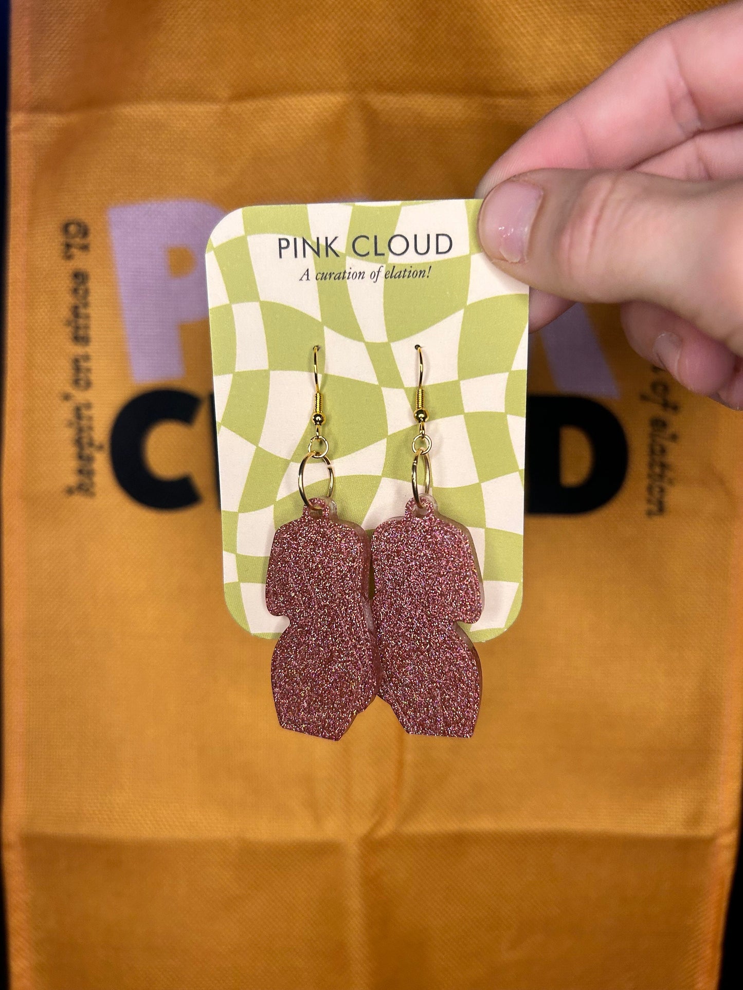 The Body Beautiful Earrings | peach, blue, purple, olive | holographic glitter curvy female body in resin with silver hooks