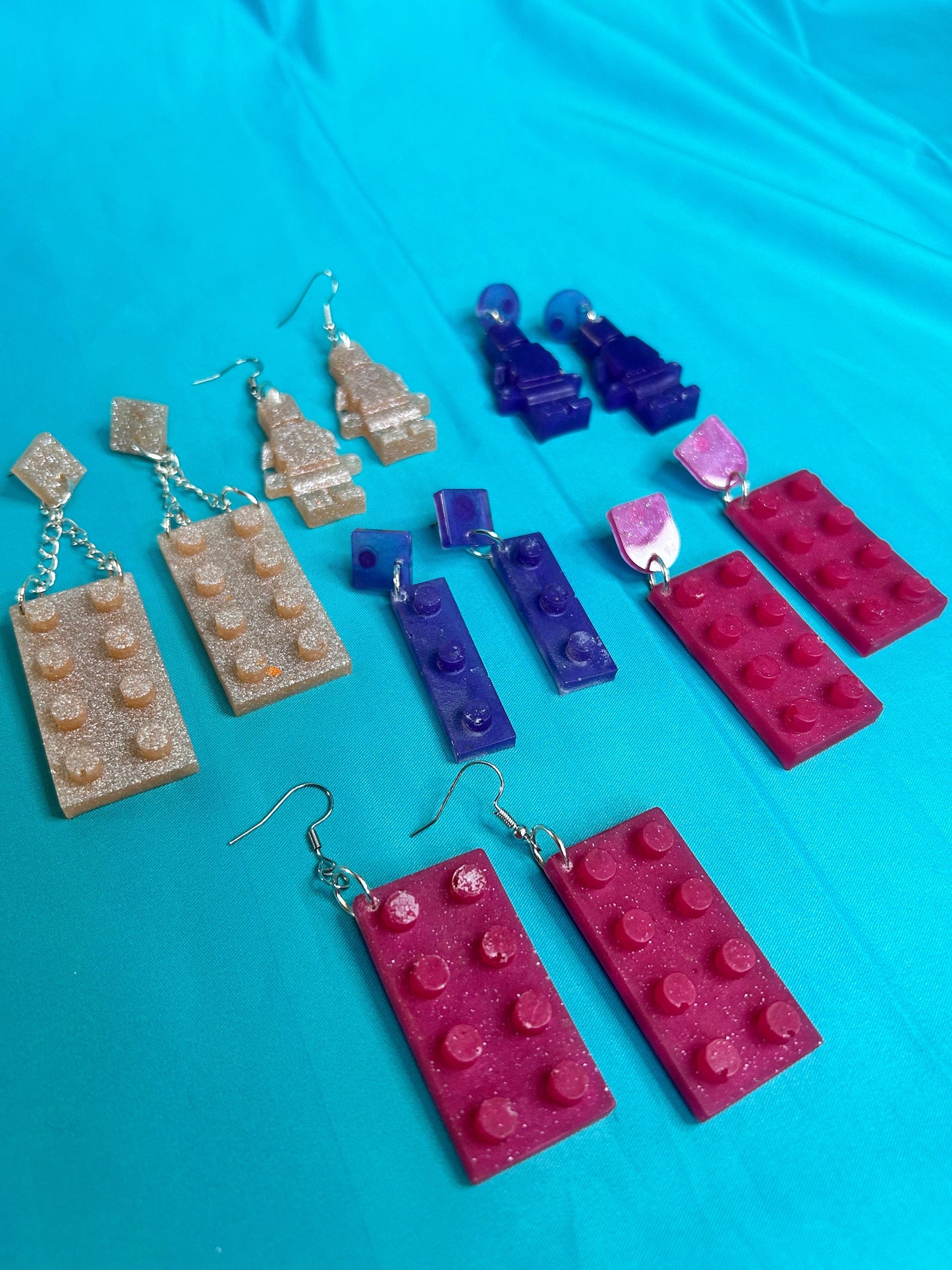 Lego or Robot resin Earrings | Choose Your Color and Style