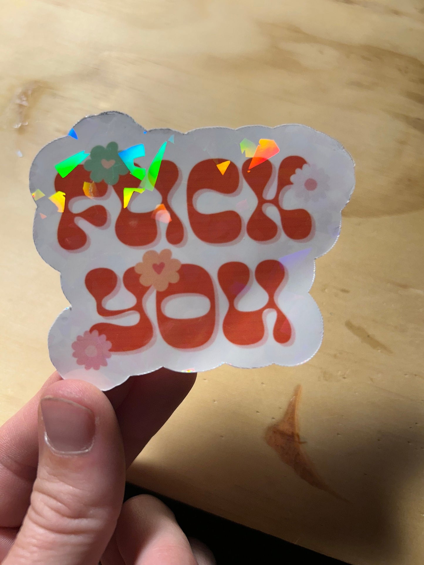 Floral Fuck You Sticker | Choose Your Finish