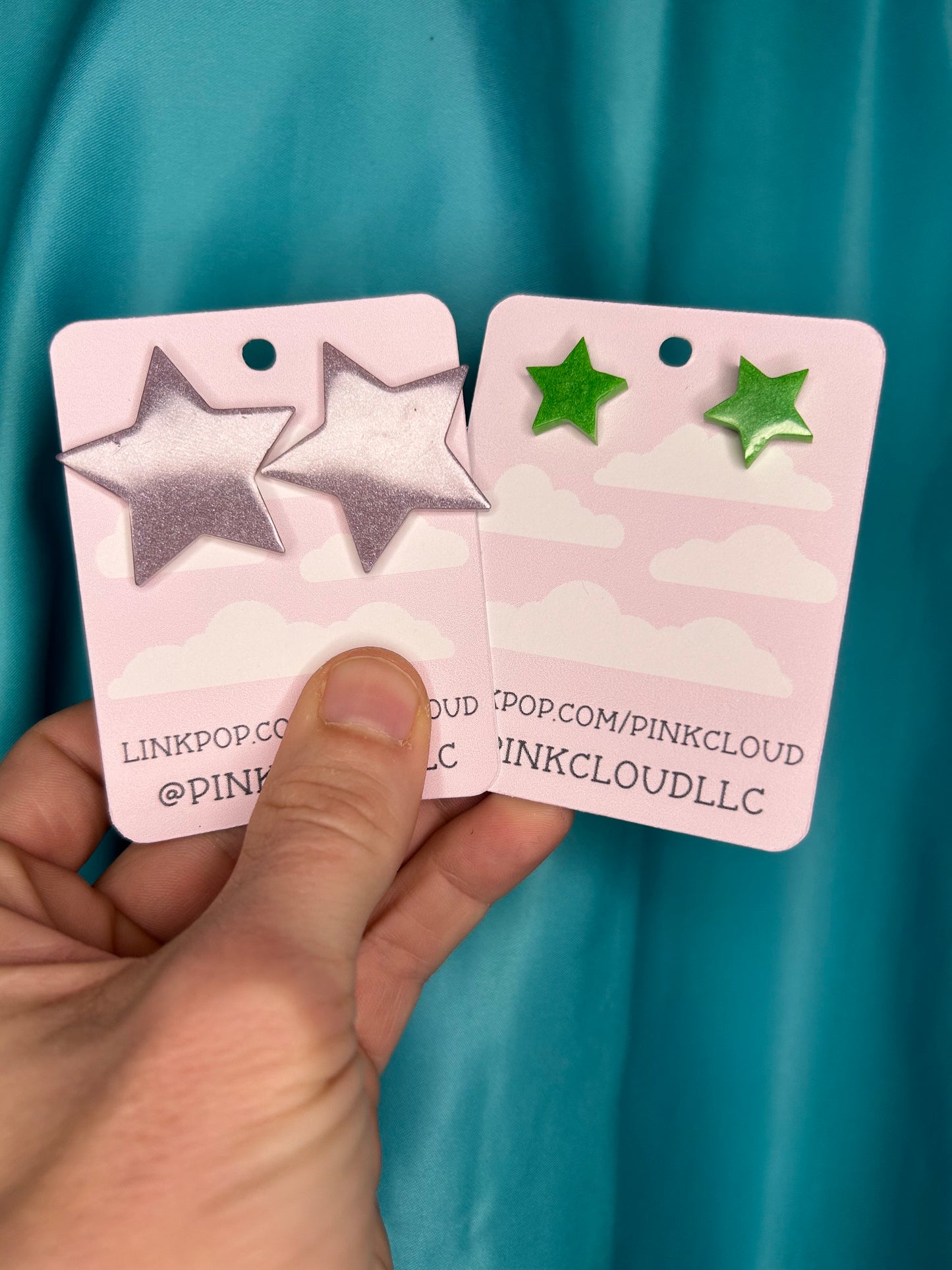 Large glitter resin star earrings XL stud earrings cute post back holographic