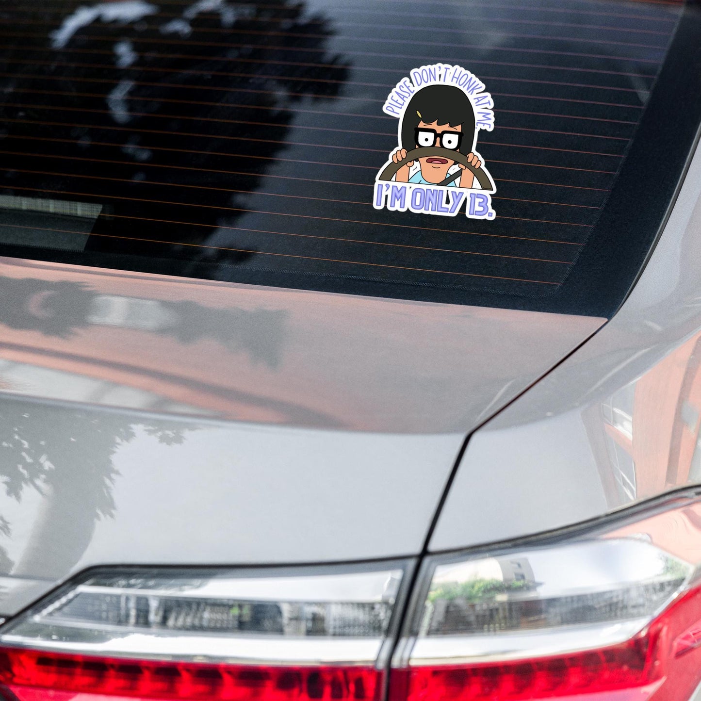 Please don’t honk at me Large Bumper Sticker | Tina Belcher | Bobs Burgers Collection