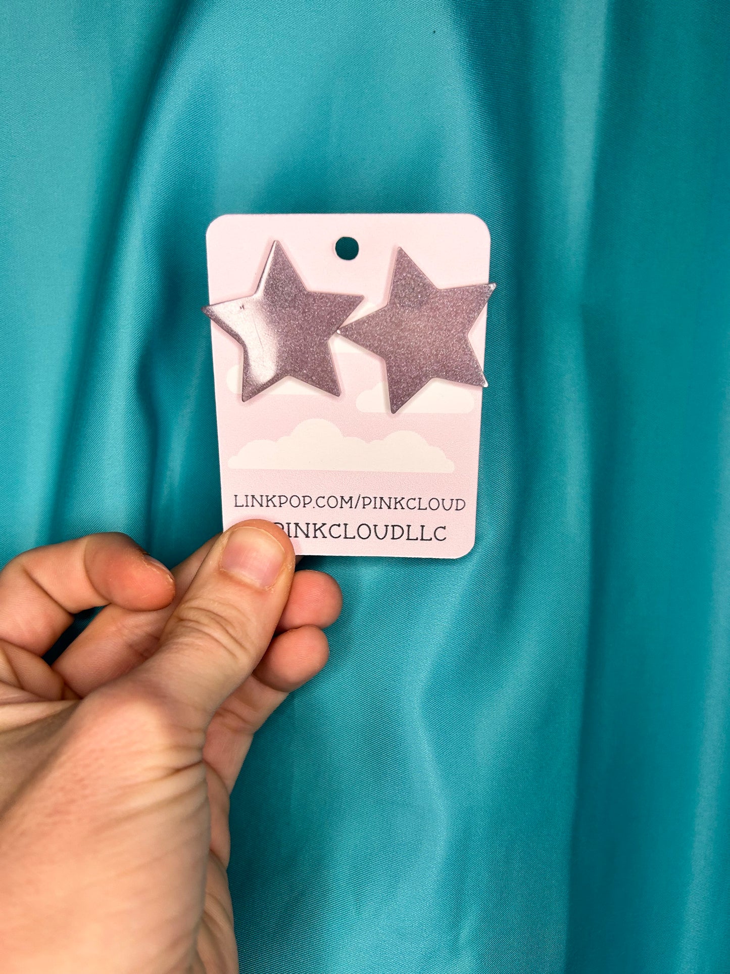 Large glitter resin star earrings XL stud earrings cute post back holographic