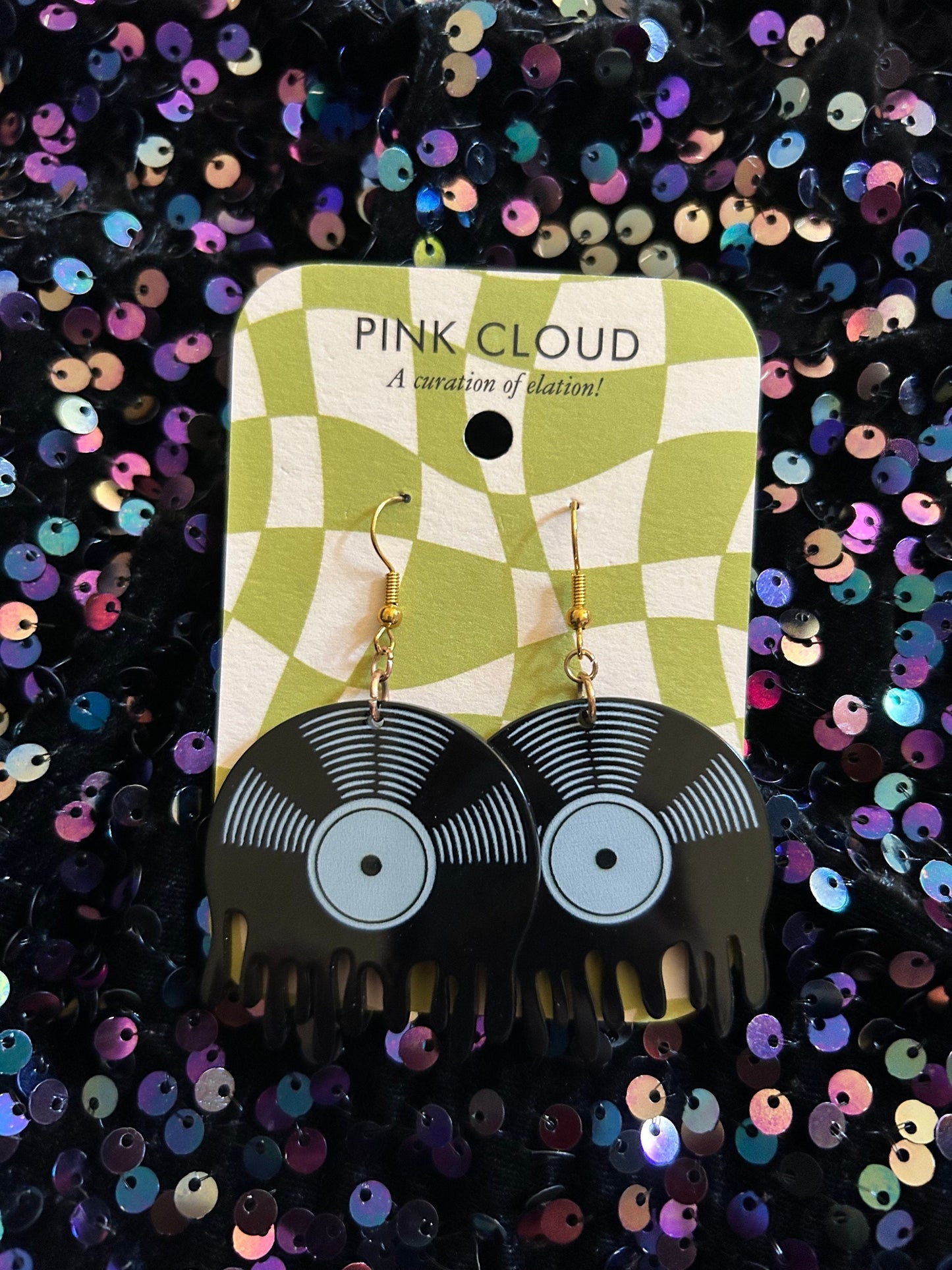 Vinyl Record Earrings | Choose Your Style | Blue, Gold or Pink