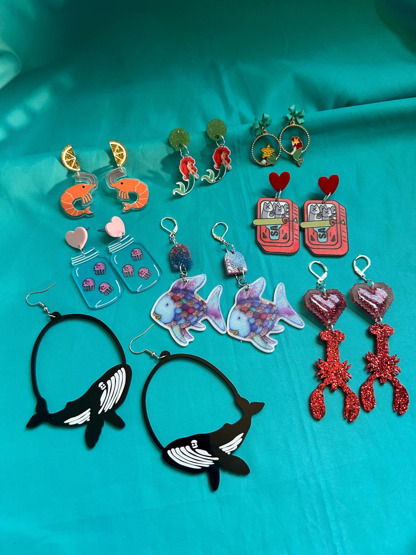 Ocean Animal Earrings | Choose Your Animal | Sardines, Mermaids, Squishy Squid, Whales, Shrimp, Lobster or Jellyfish