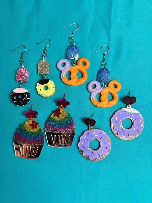 Sweet Treat Earrings | Baked Goods | Pretzels, Doughnuts, Cupcakes