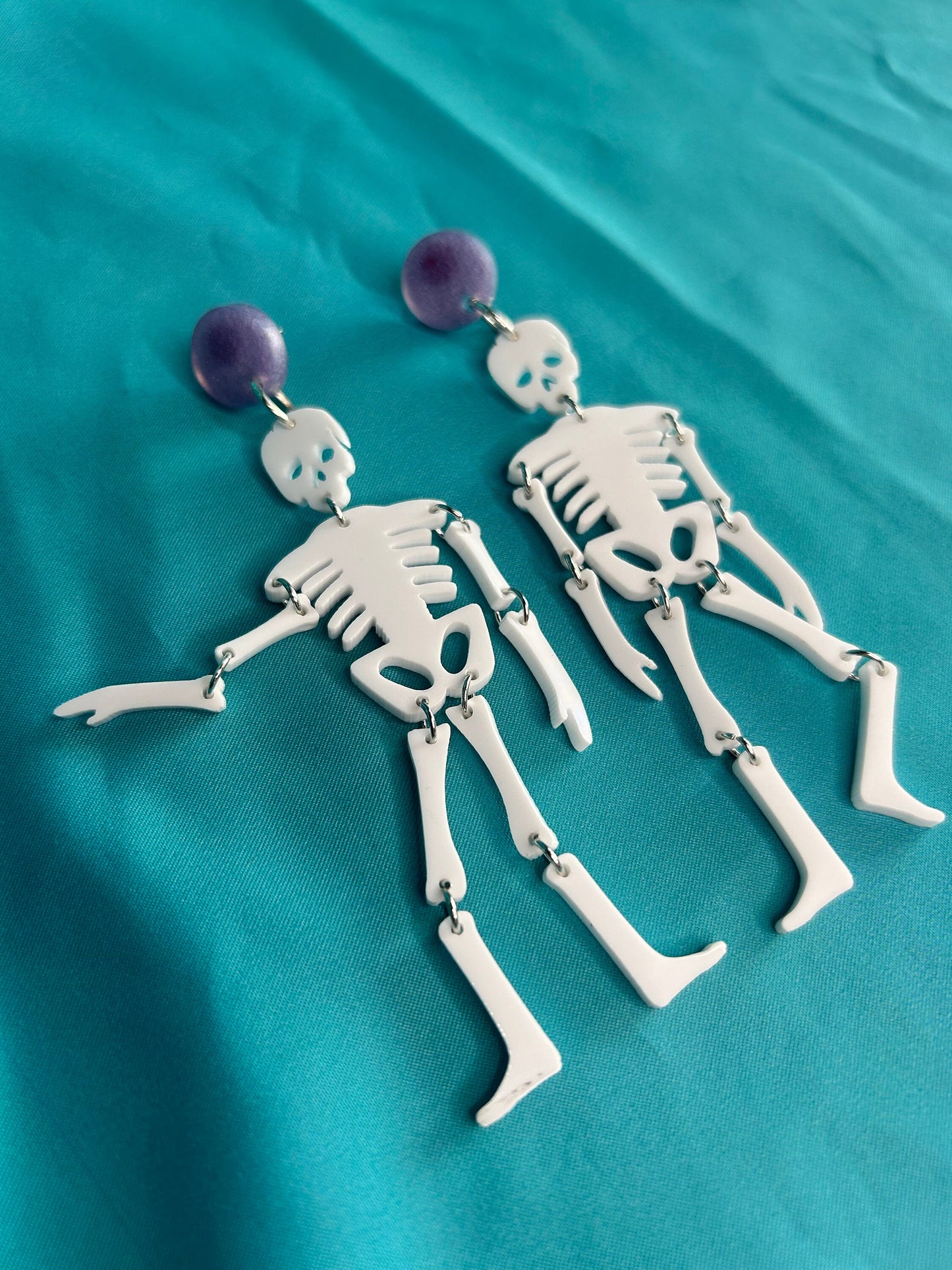 Skeleton with Amputation Earrings | Customize Limb Loss and Earring Back | Inclusive Halloween Style