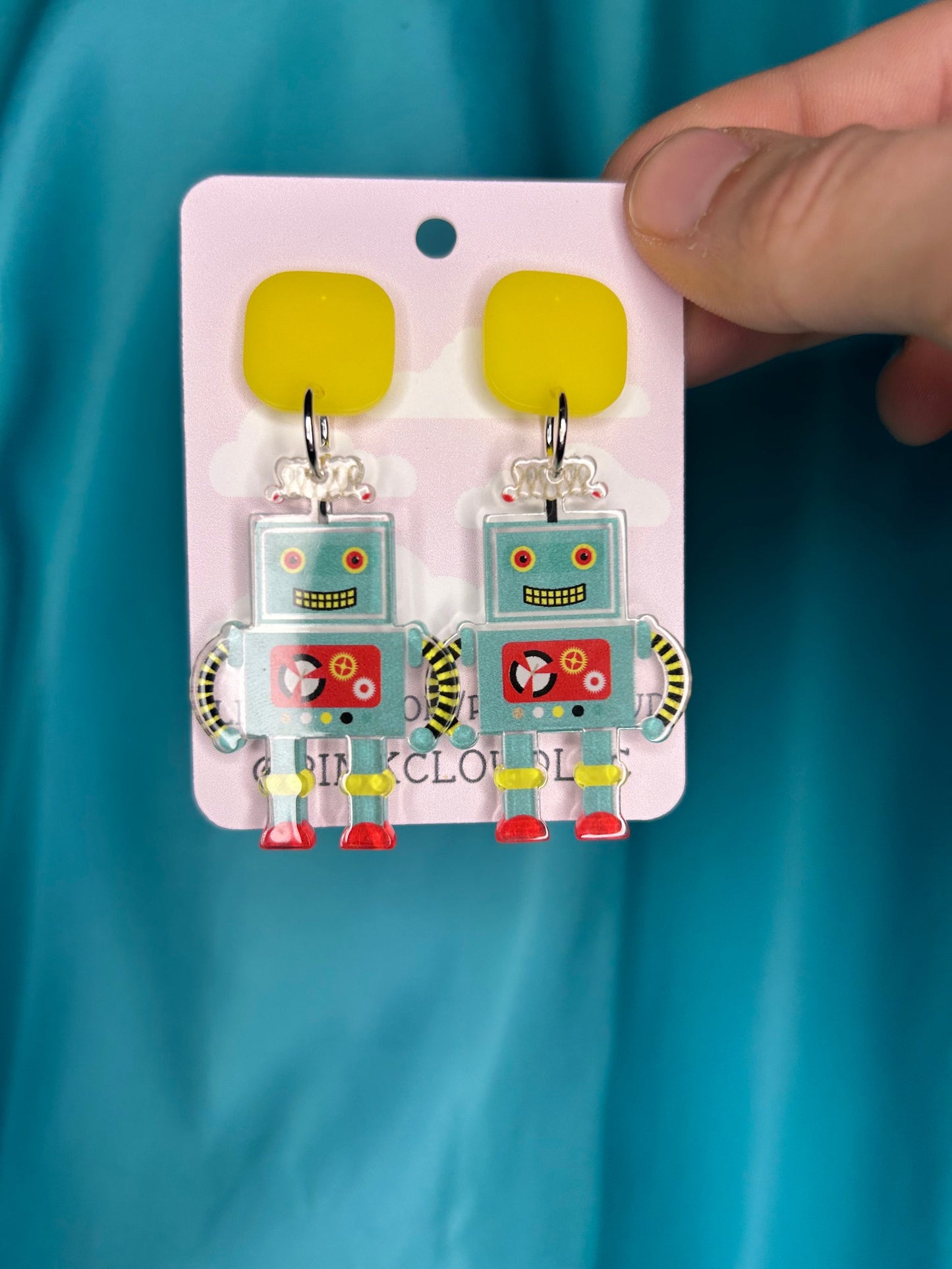Smiling Robot Earrings | Pushbacks or Lever backs