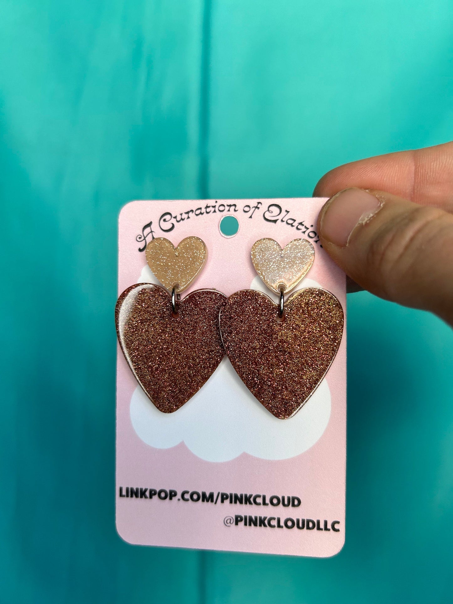 Small Heart Statement Earrings | Bronze Hearts or Teardrops, or Red Hearts or Flowers