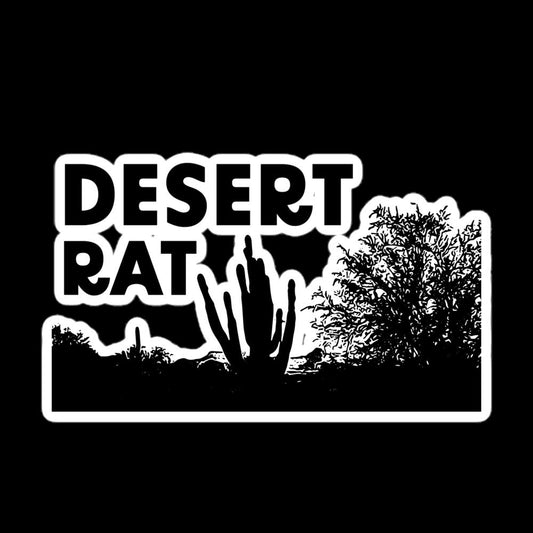 Desert Rat Sillhouette Lettering Sticker | Choose Your Laminate