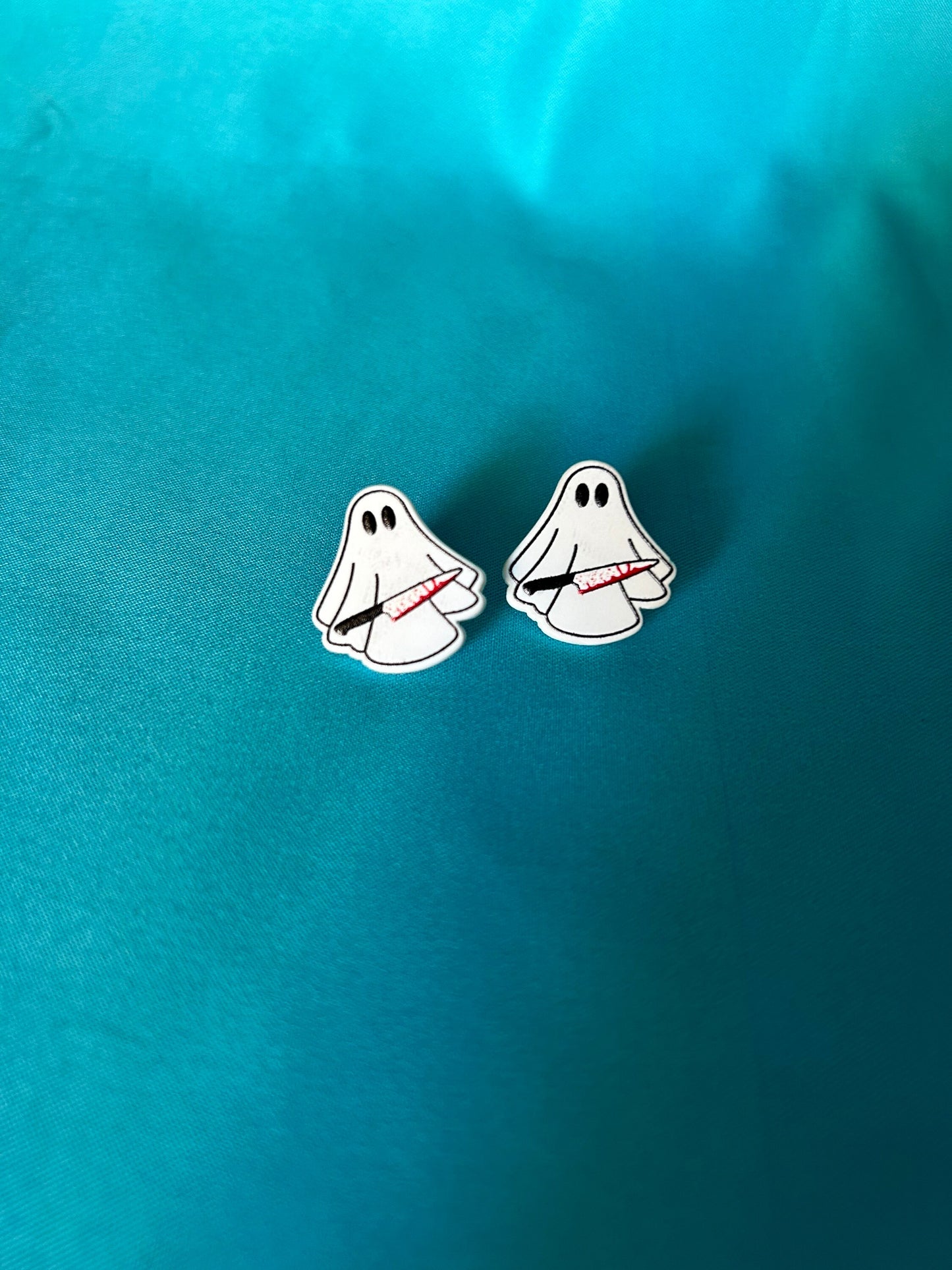 Acrylic ghost Halloween stud earrings cute spooky post