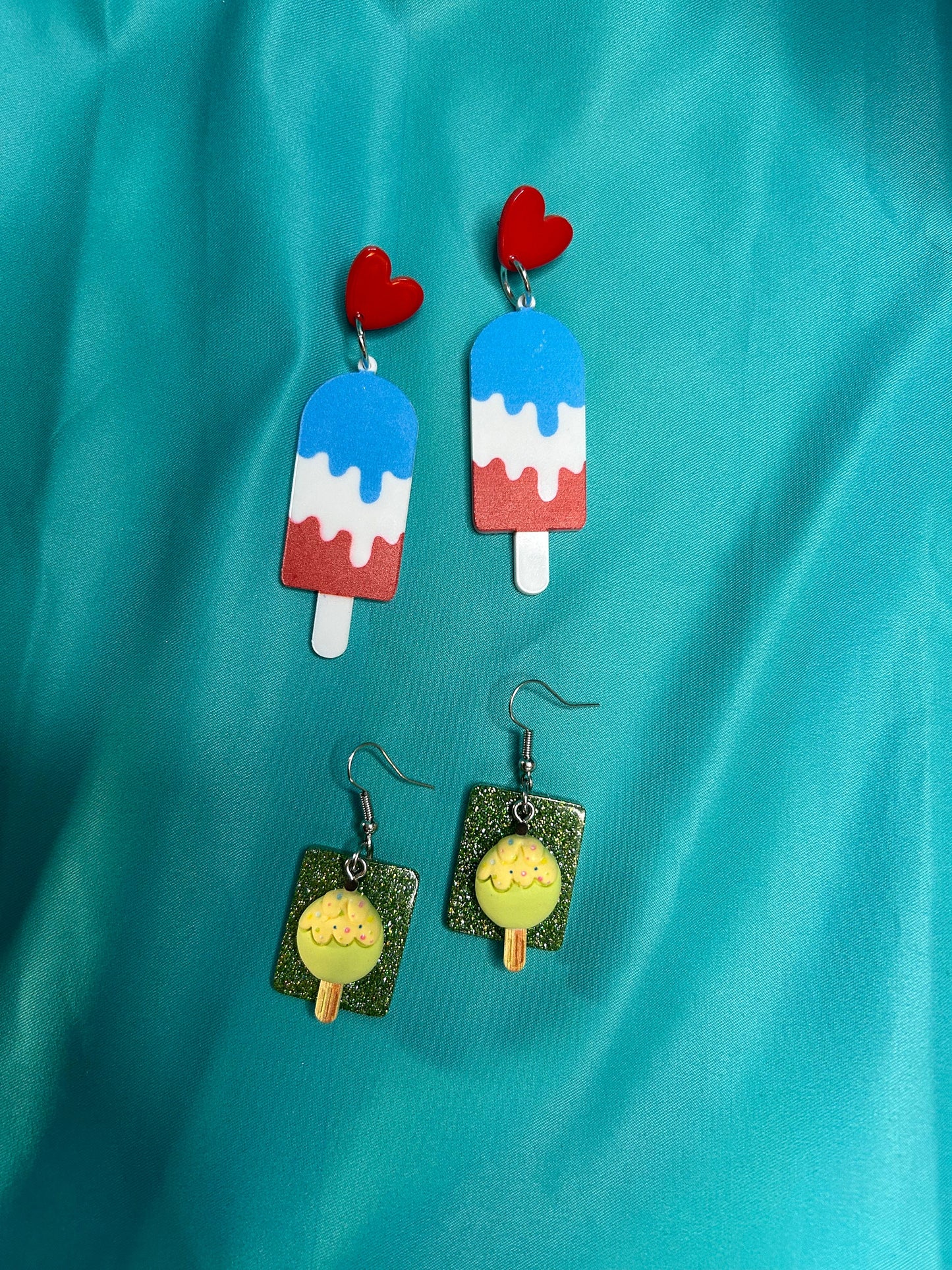 Sweet Treat Earrings | Choose Red White and Blue or Green