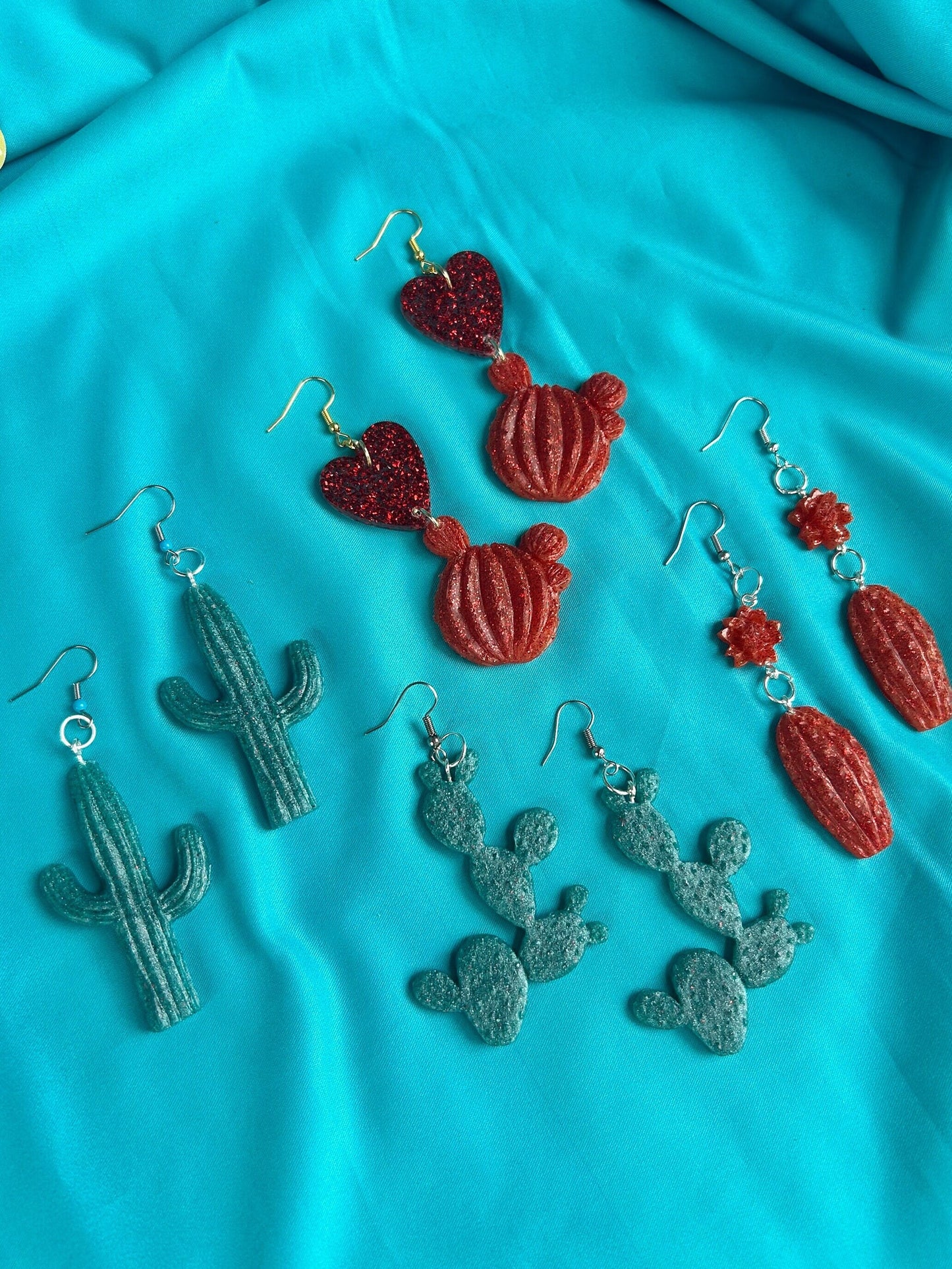 3D Cactus Earrings | Choose Your Style | Prickly Pear, Saguaro, Barrel