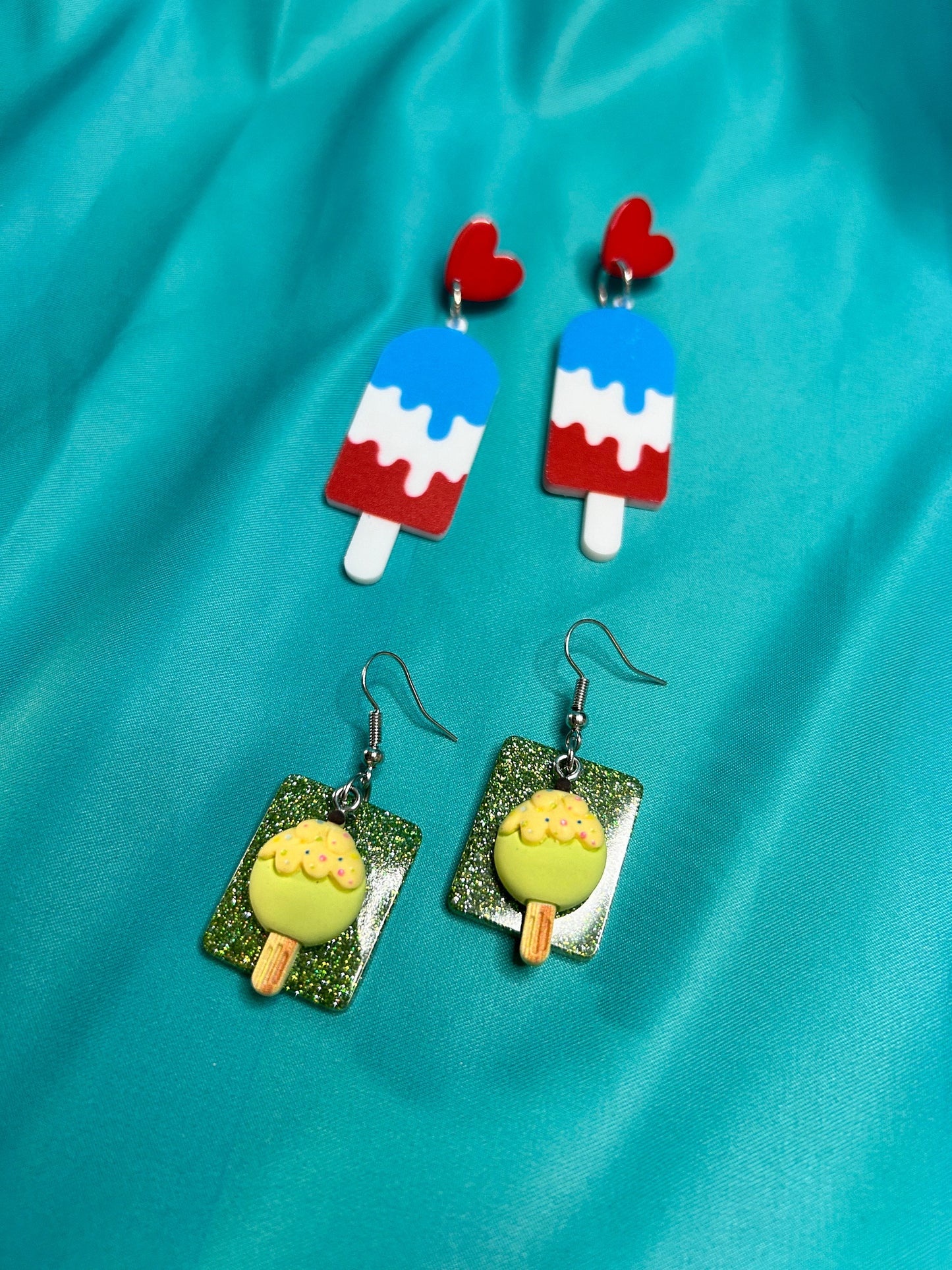 Sweet Treat Earrings | Choose Red White and Blue or Green