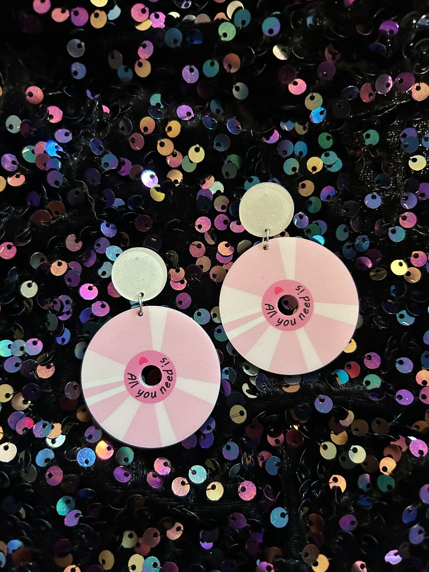 Vinyl Record Earrings | Choose Your Style | Blue, Gold or Pink