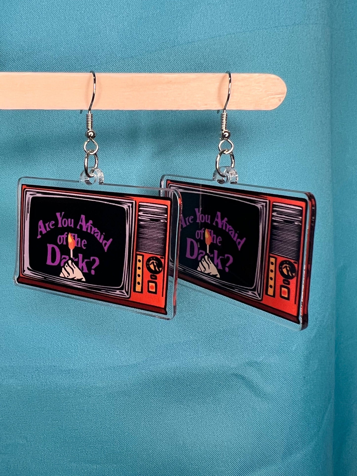 Acrylic TV Earrings: "Are You Afraid Of The Dark?" & Poltergeist Inspired