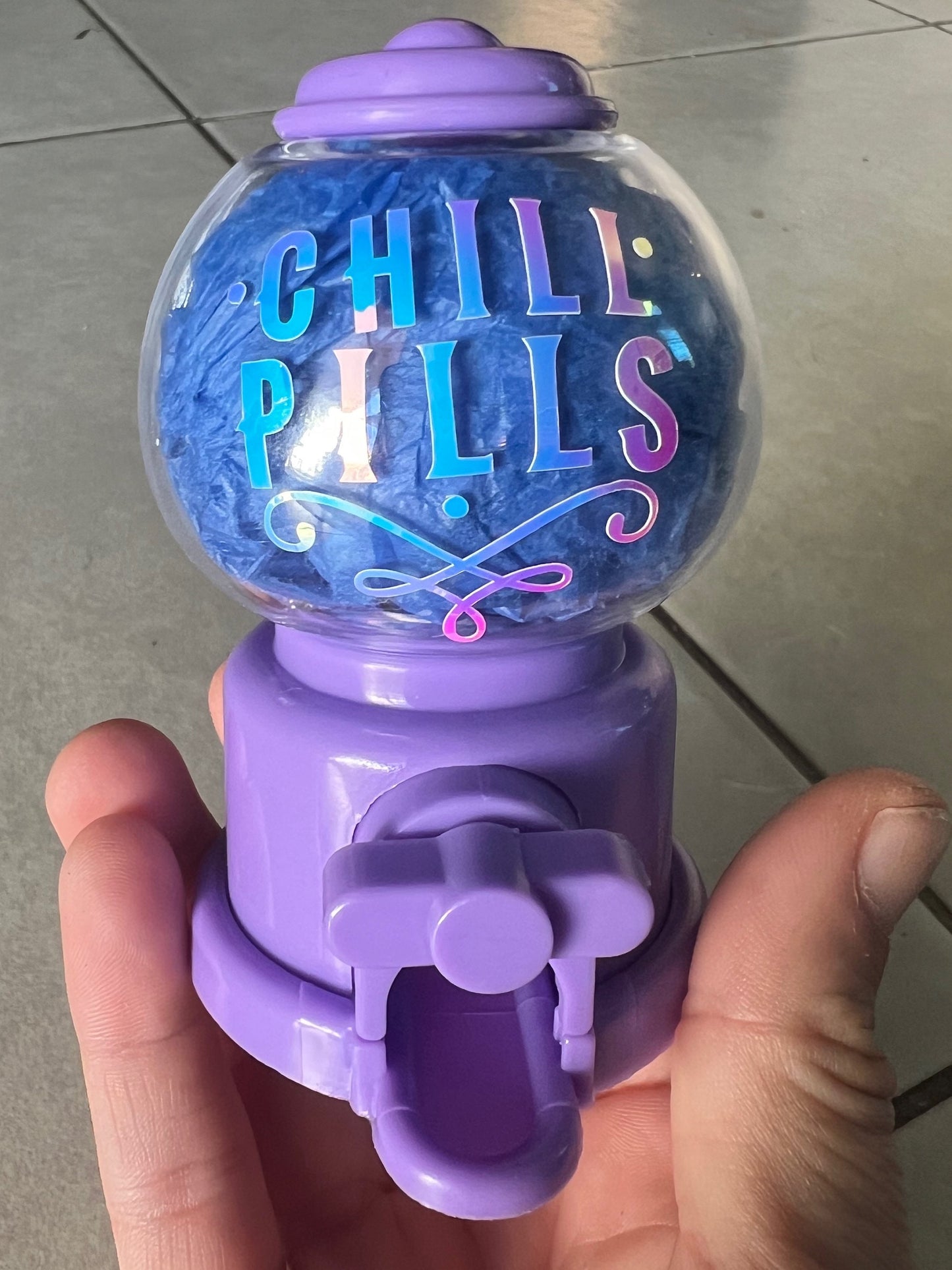 Chill Pills Dispenser: Custom Phrase Candy Pill Holder