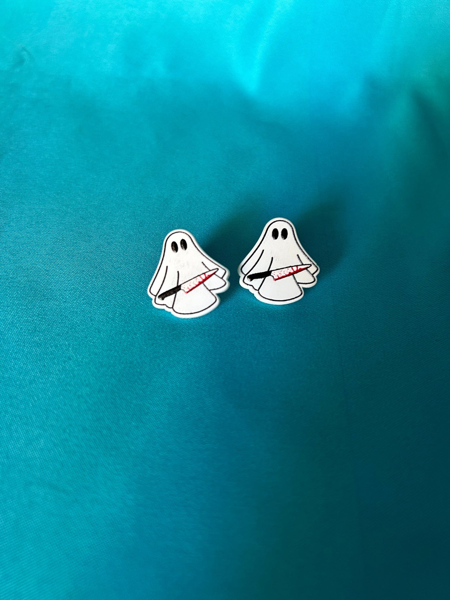 Acrylic Ghost Stud Earrings: Spooky Halloween Posts