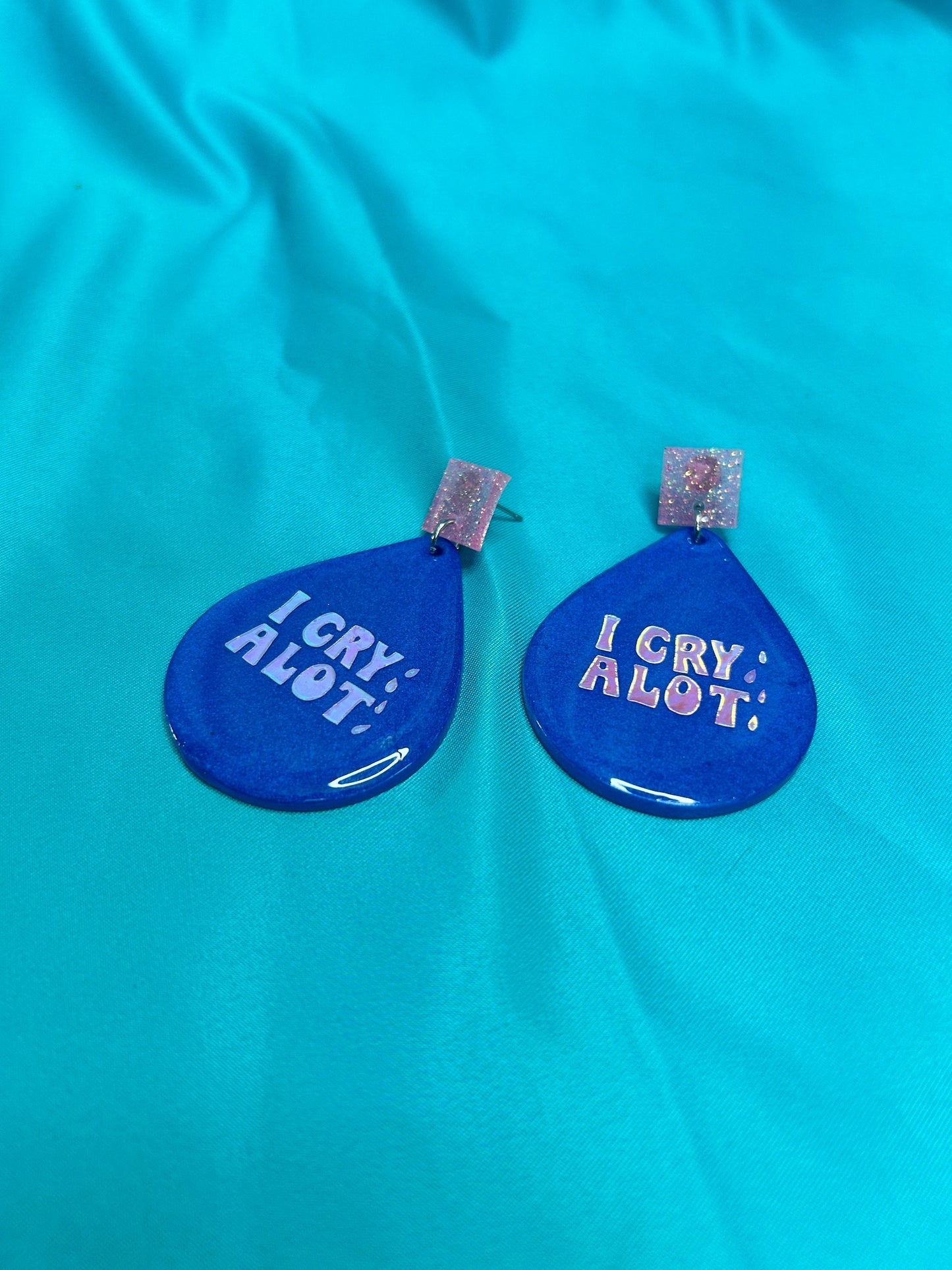 Outspoken Acrylic Statement Earrings: Glittery Political Jewelry