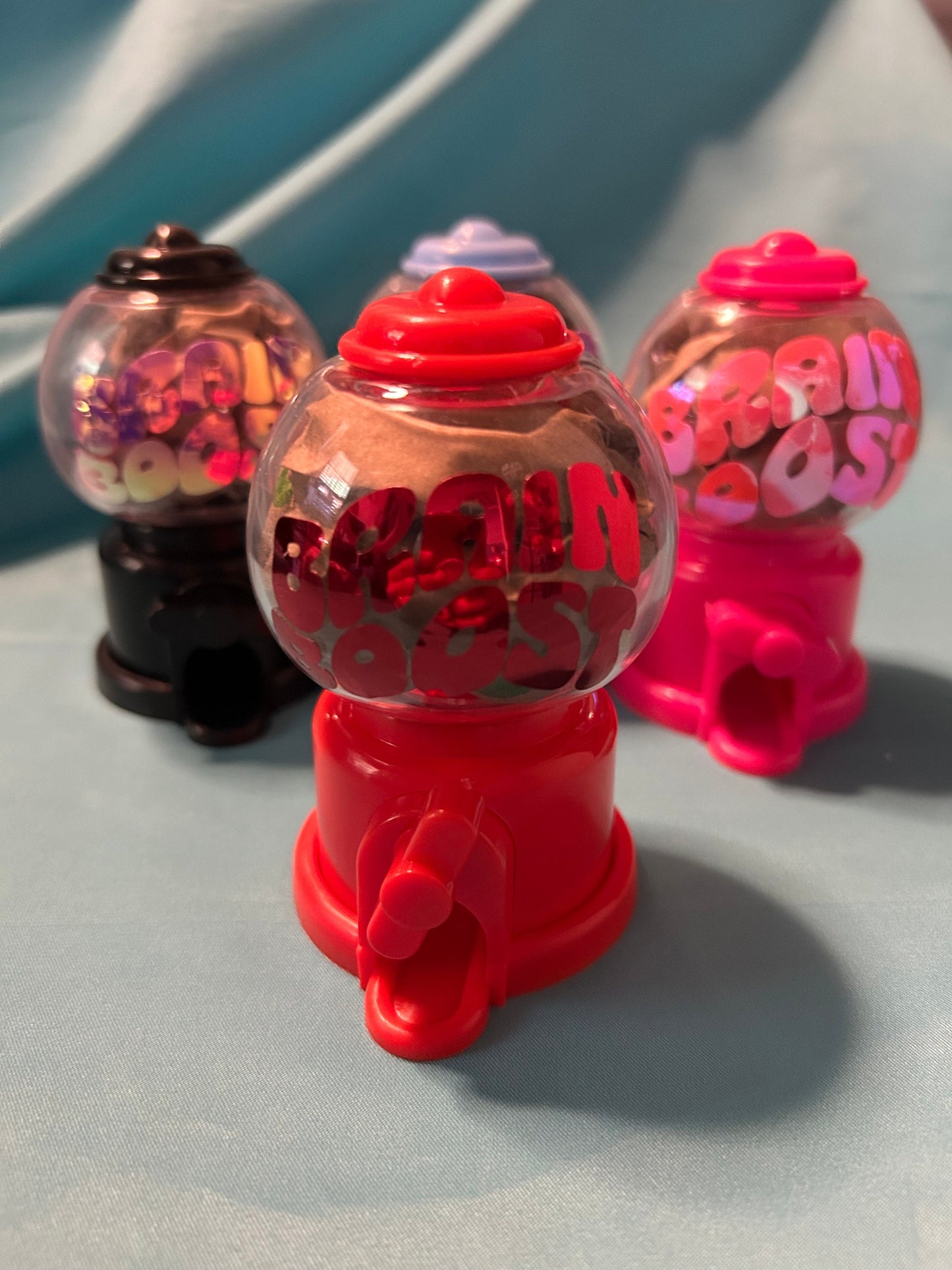 Brain Boost Candy Pill Dispenser: Holographic Decal, Choose Your Color