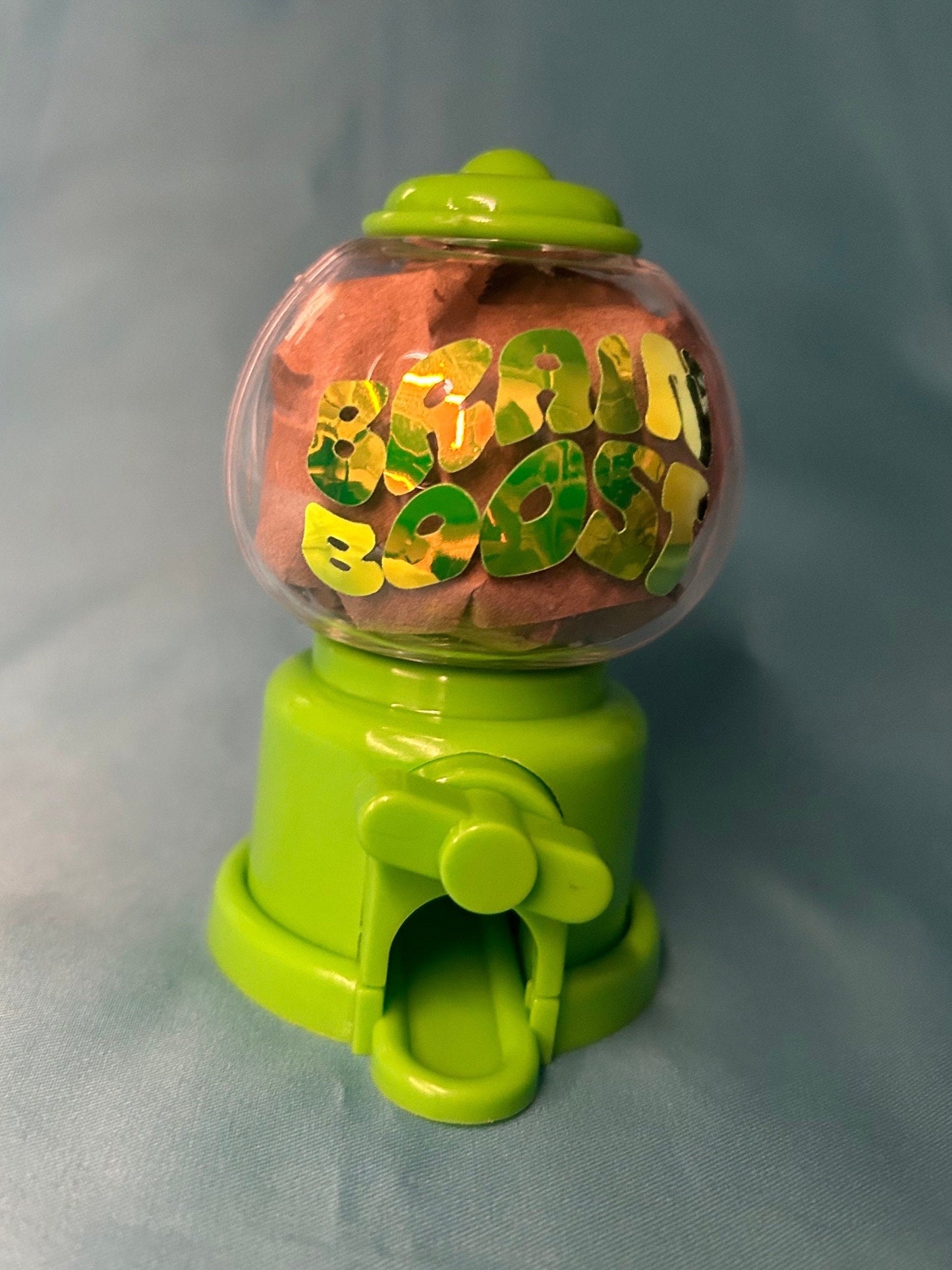 Brain Boost Candy Pill Dispenser: Holographic Decal, Choose Your Color