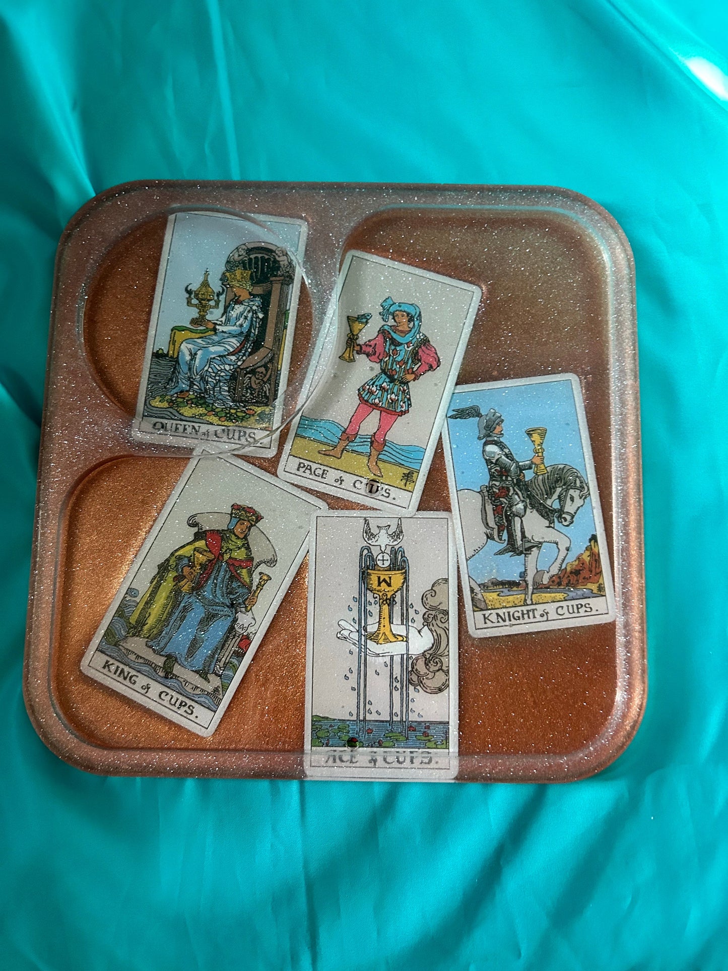Bronze Resin Tarot Tray Set: Keepsake Box & Cloud Tray