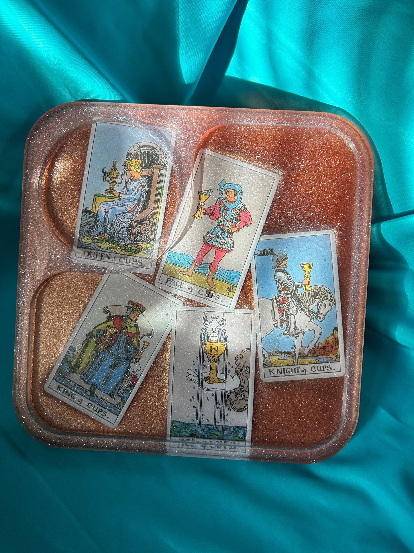 Bronze Resin Tarot Tray Set: Keepsake Box & Cloud Tray