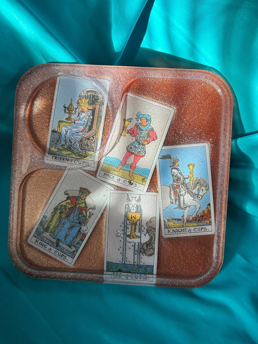 Bronze Resin Tarot Tray Set: Keepsake Box & Cloud Tray