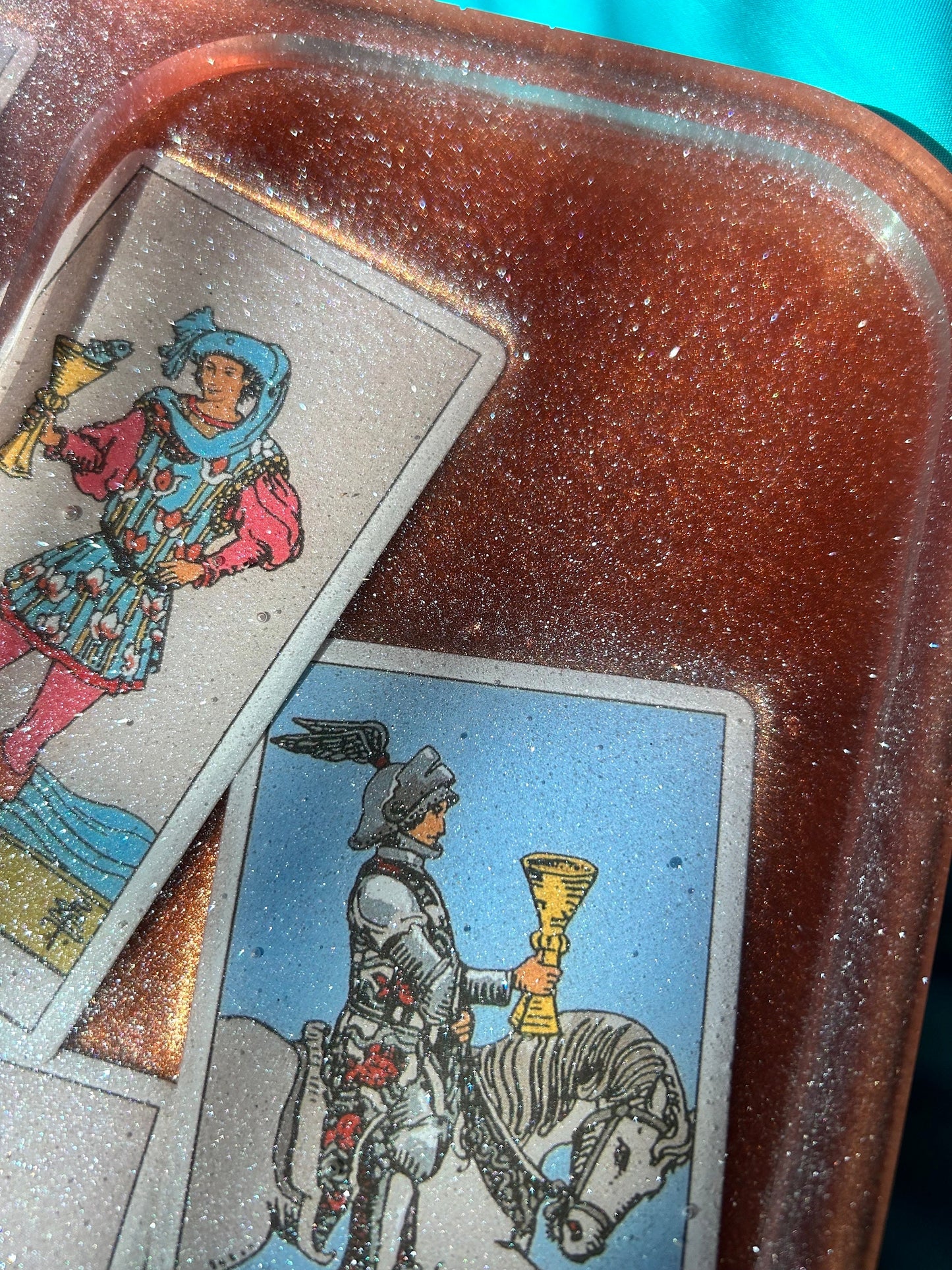 Bronze Resin Tarot Tray Set: Keepsake Box & Cloud Tray