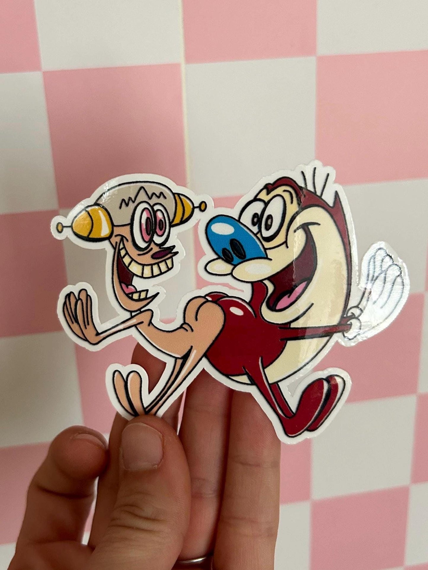 Ren and Stimpy Sticker: Glossy or Holographic Finish