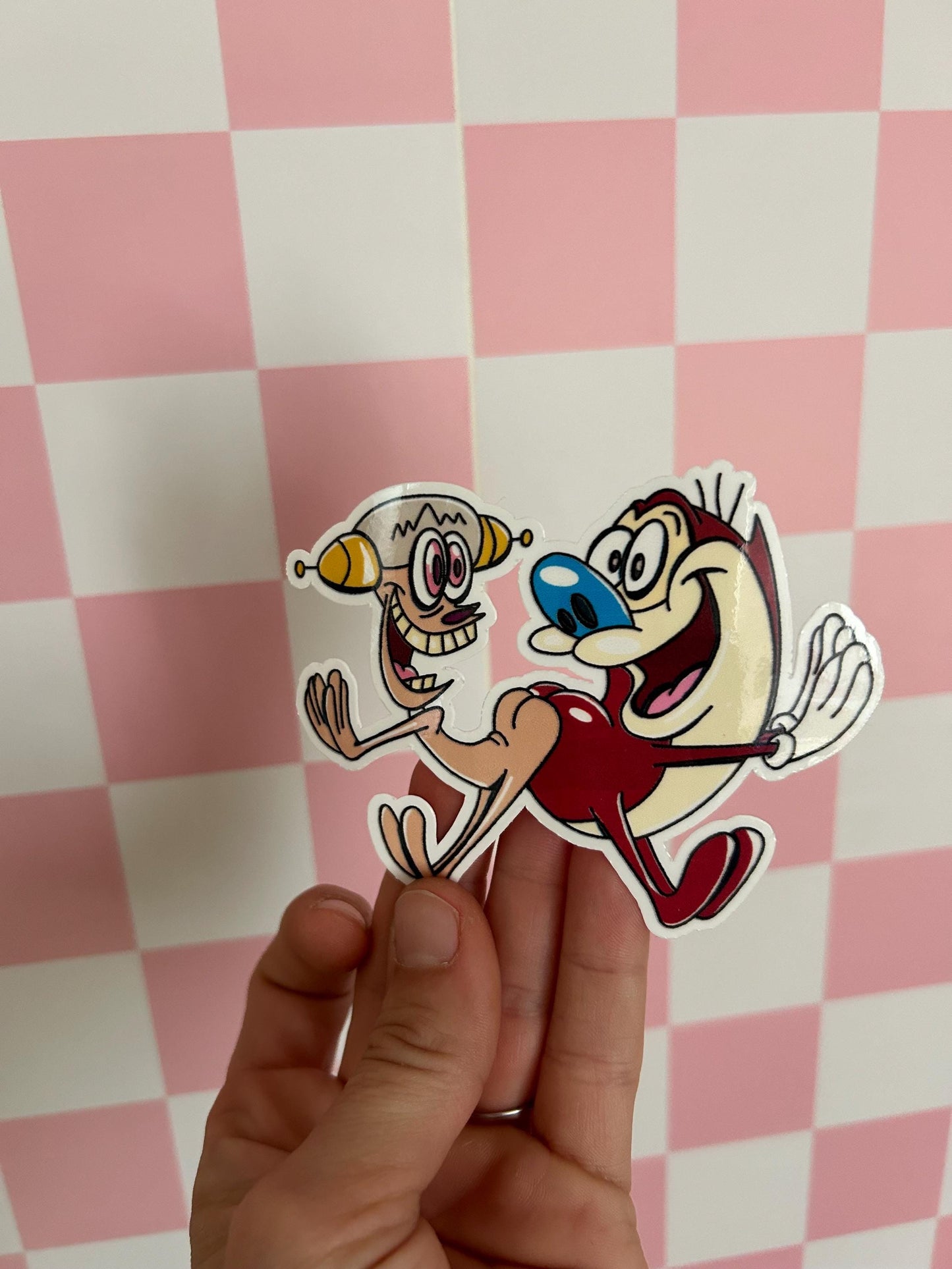 Ren and Stimpy Sticker: Glossy or Holographic Finish